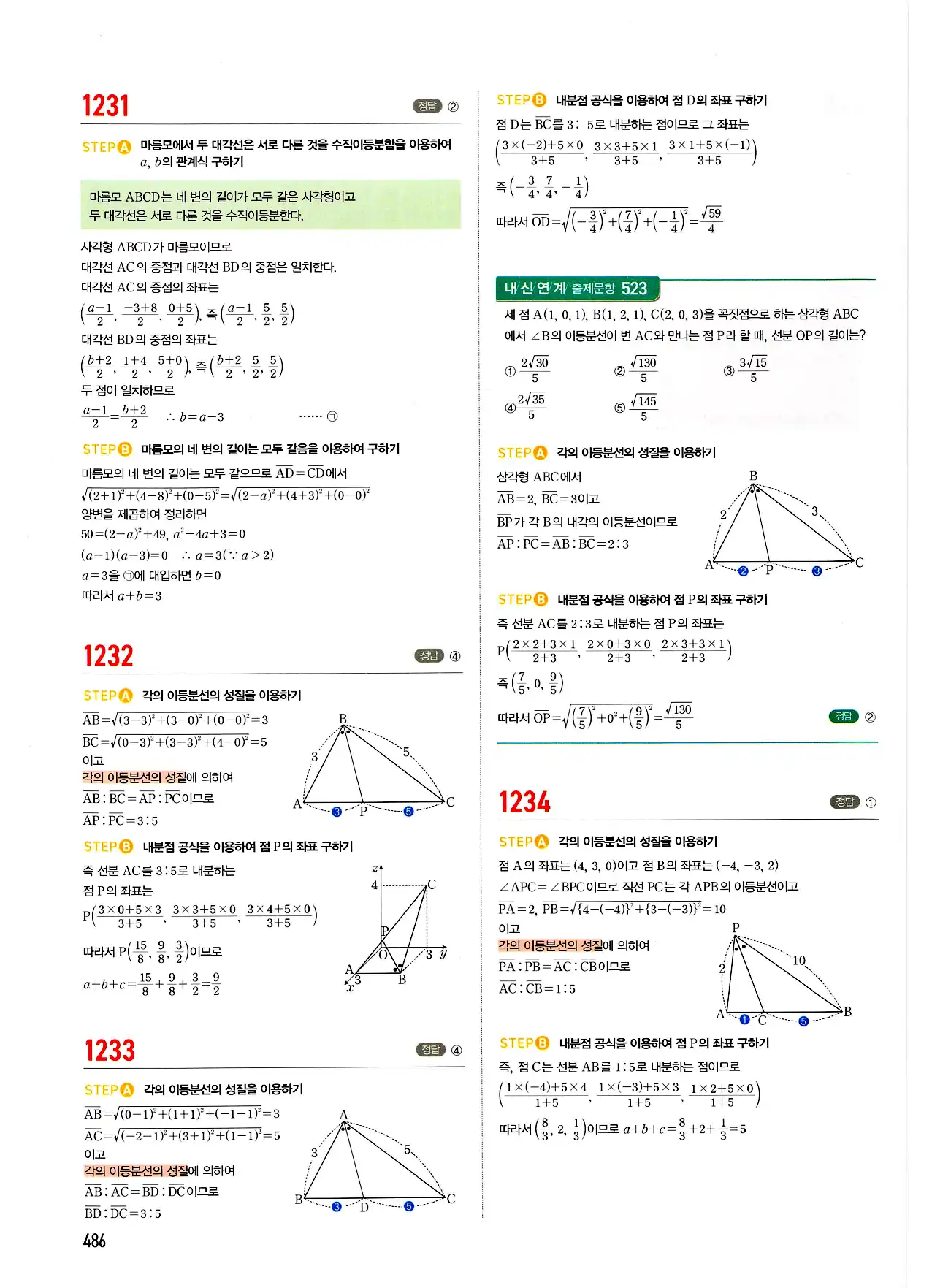 마플시너지 기하 답지 486페이지