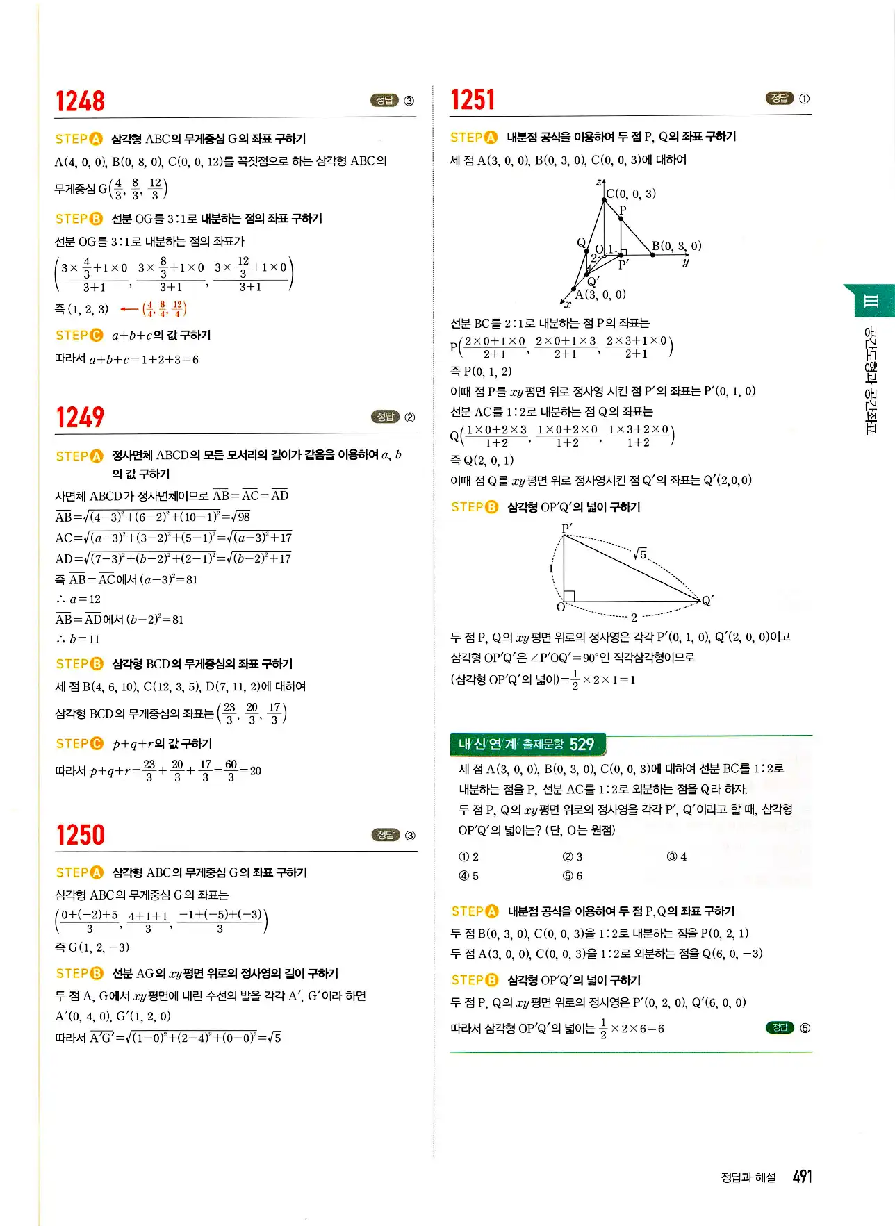 마플시너지 기하 답지 491페이지