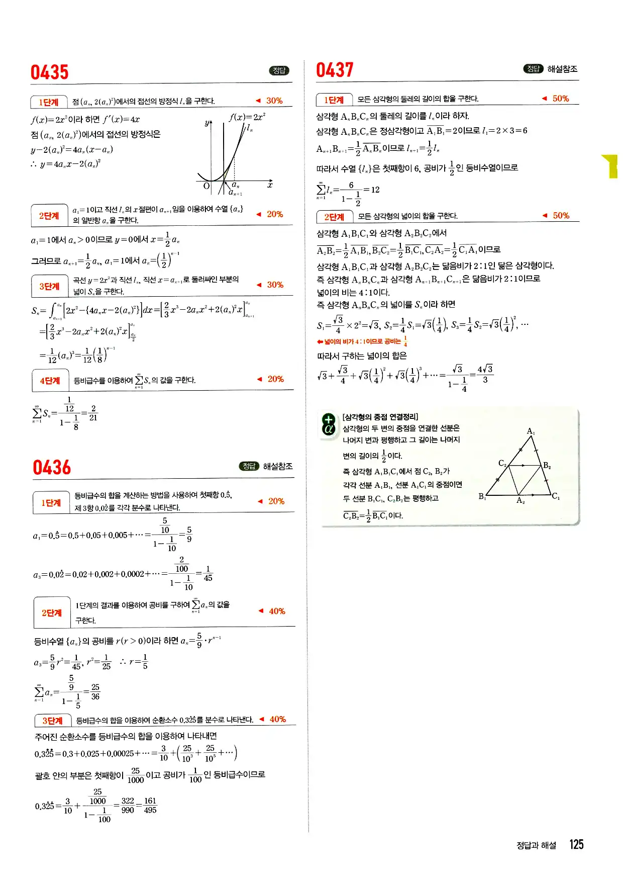 마플시너지 미적분 답지 125페이지