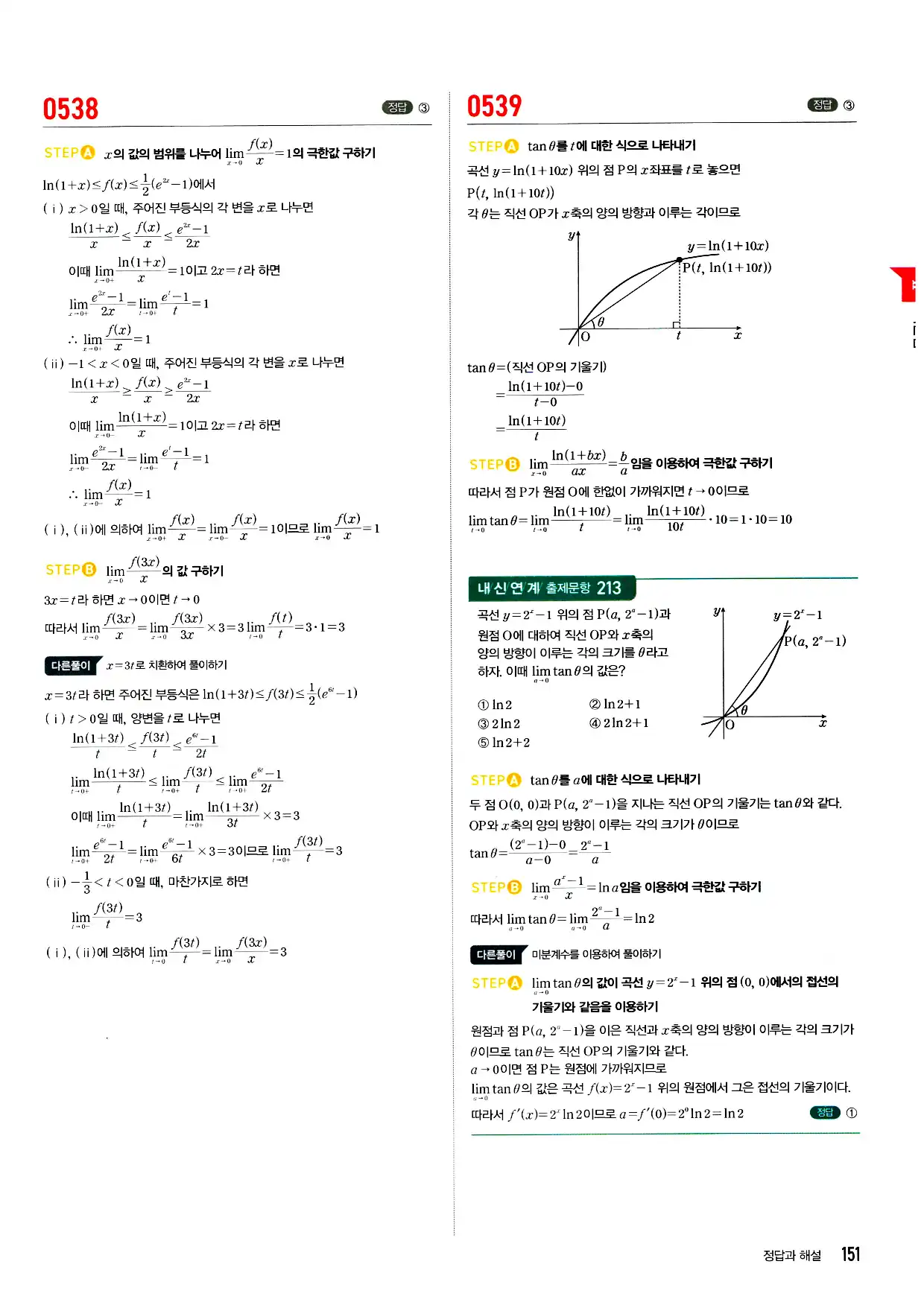 마플시너지 미적분 답지 151페이지