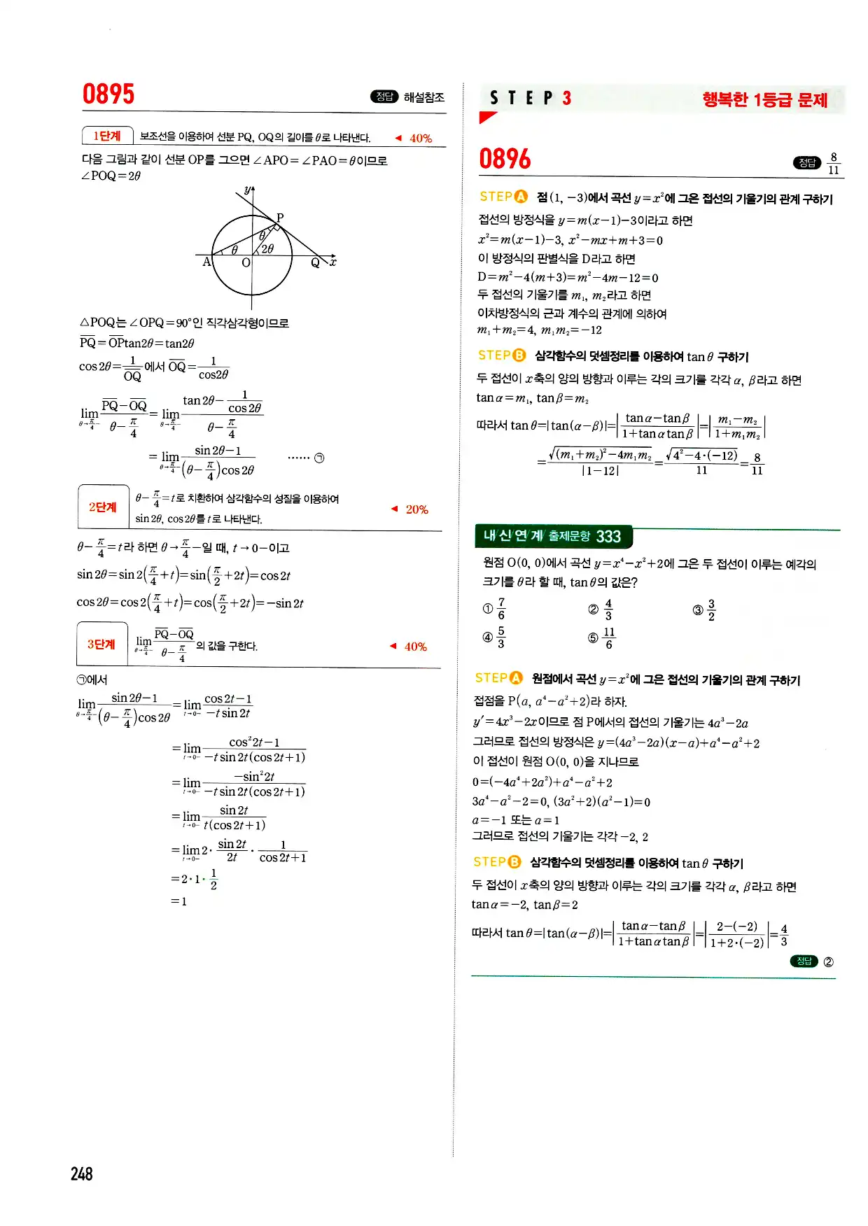 마플시너지 미적분 답지 248페이지