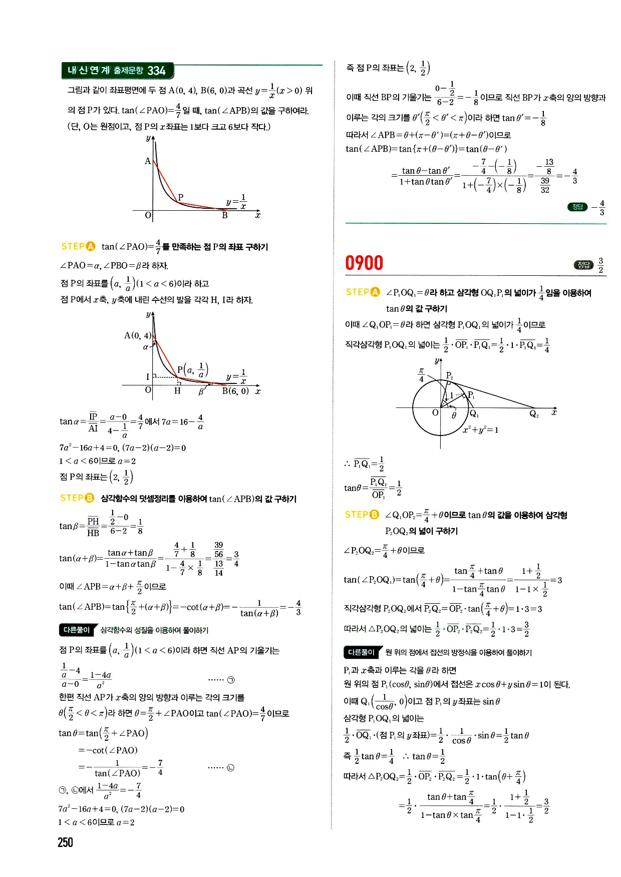 마플시너지 미적분 답지 250페이지