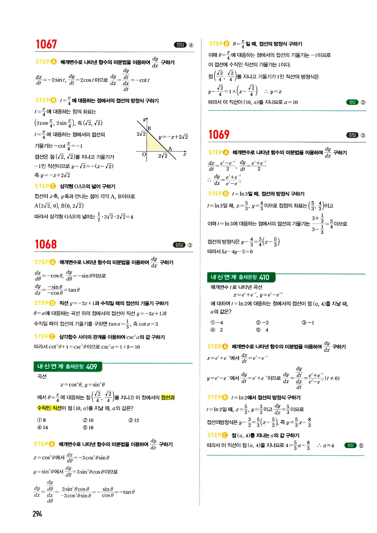 마플시너지 미적분 답지 294페이지