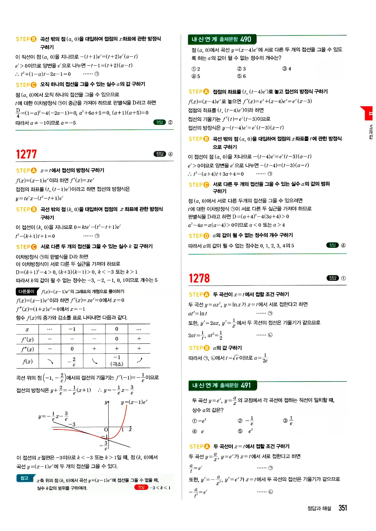마플시너지 미적분 답지 351페이지