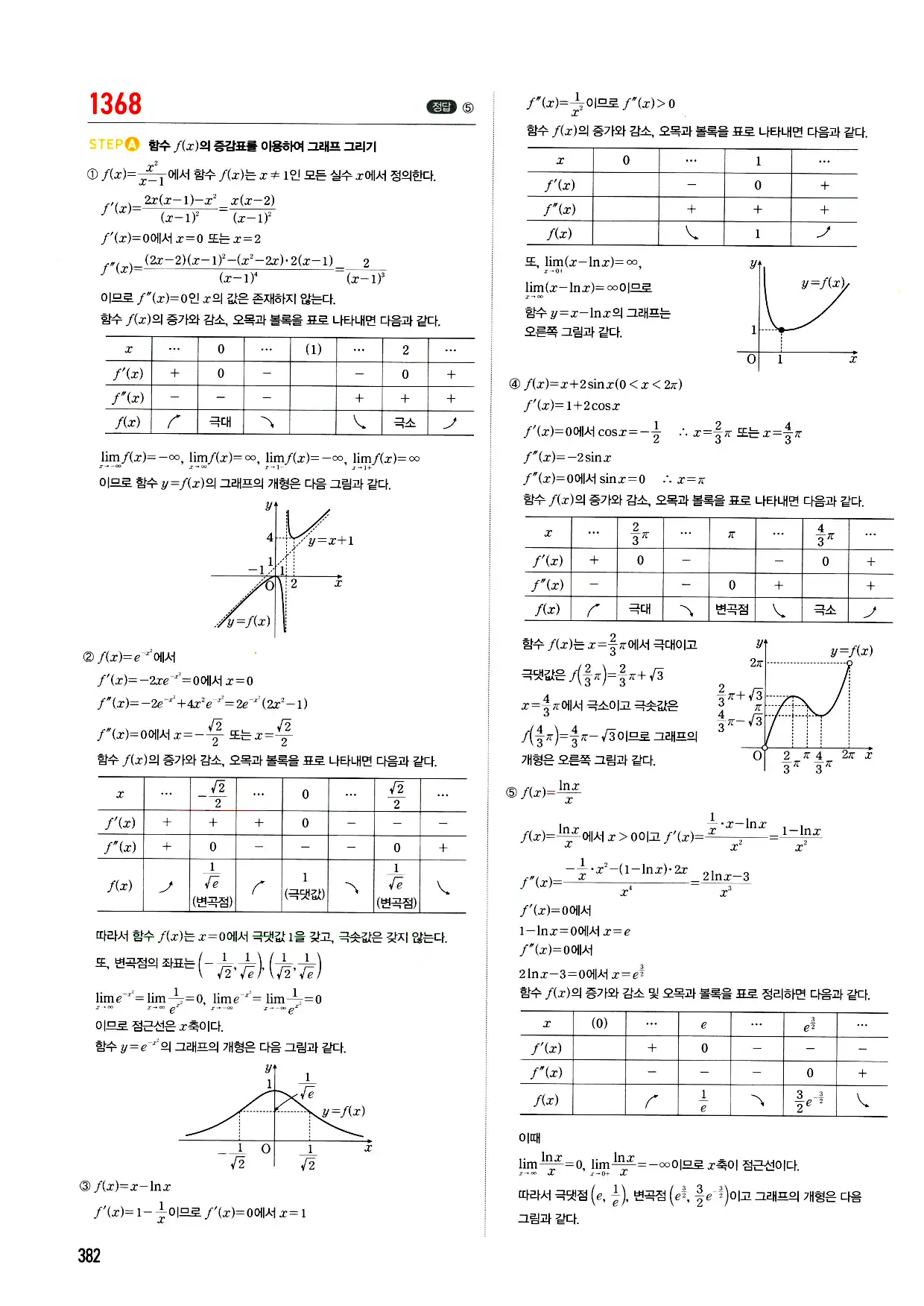 마플시너지 미적분 답지 382페이지