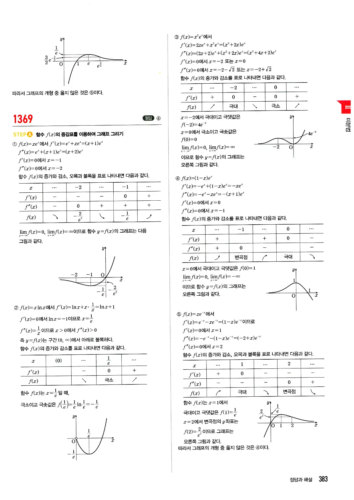 마플시너지 미적분 답지 383페이지