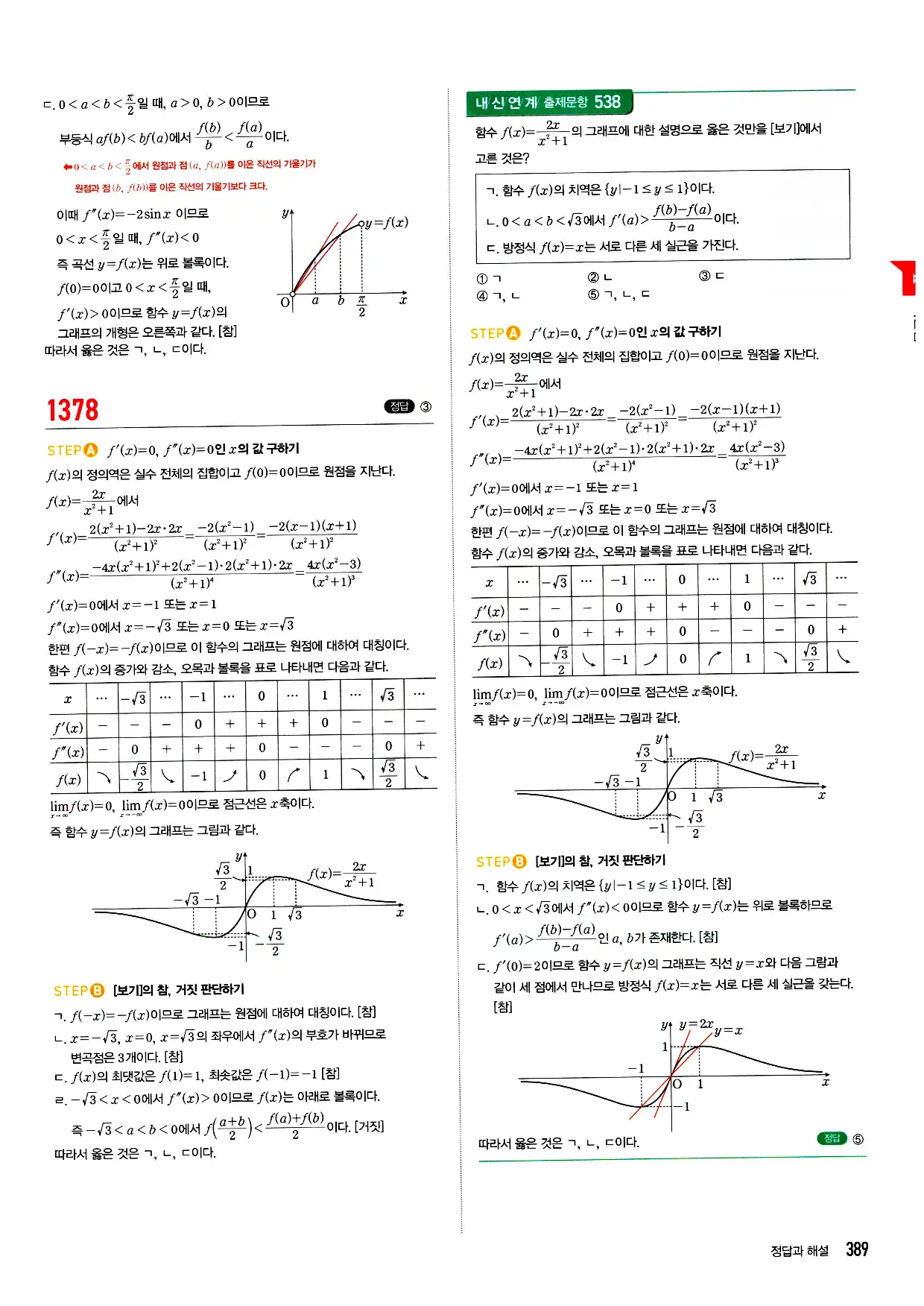 마플시너지 미적분 답지 389페이지