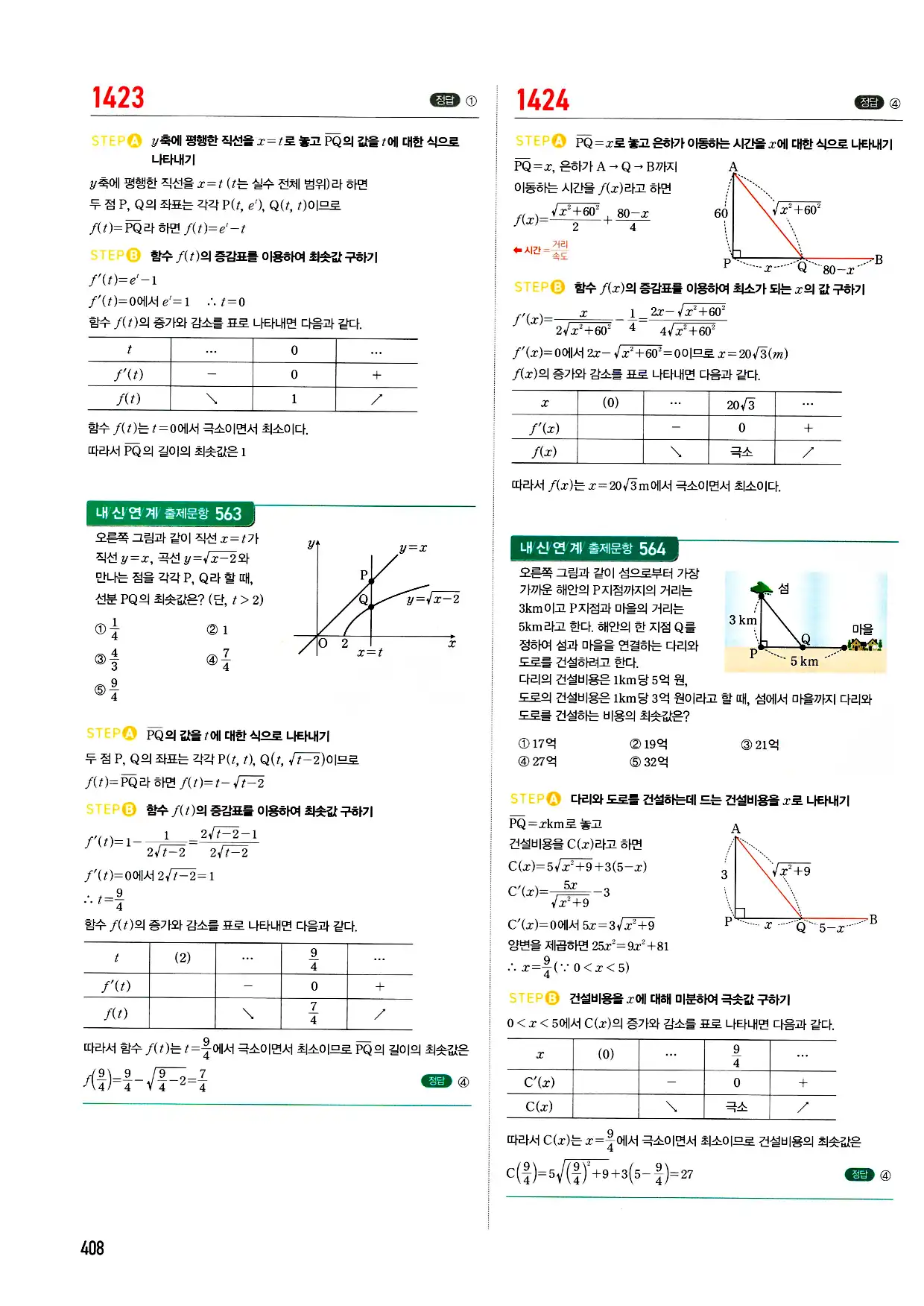 마플시너지 미적분 답지 408페이지