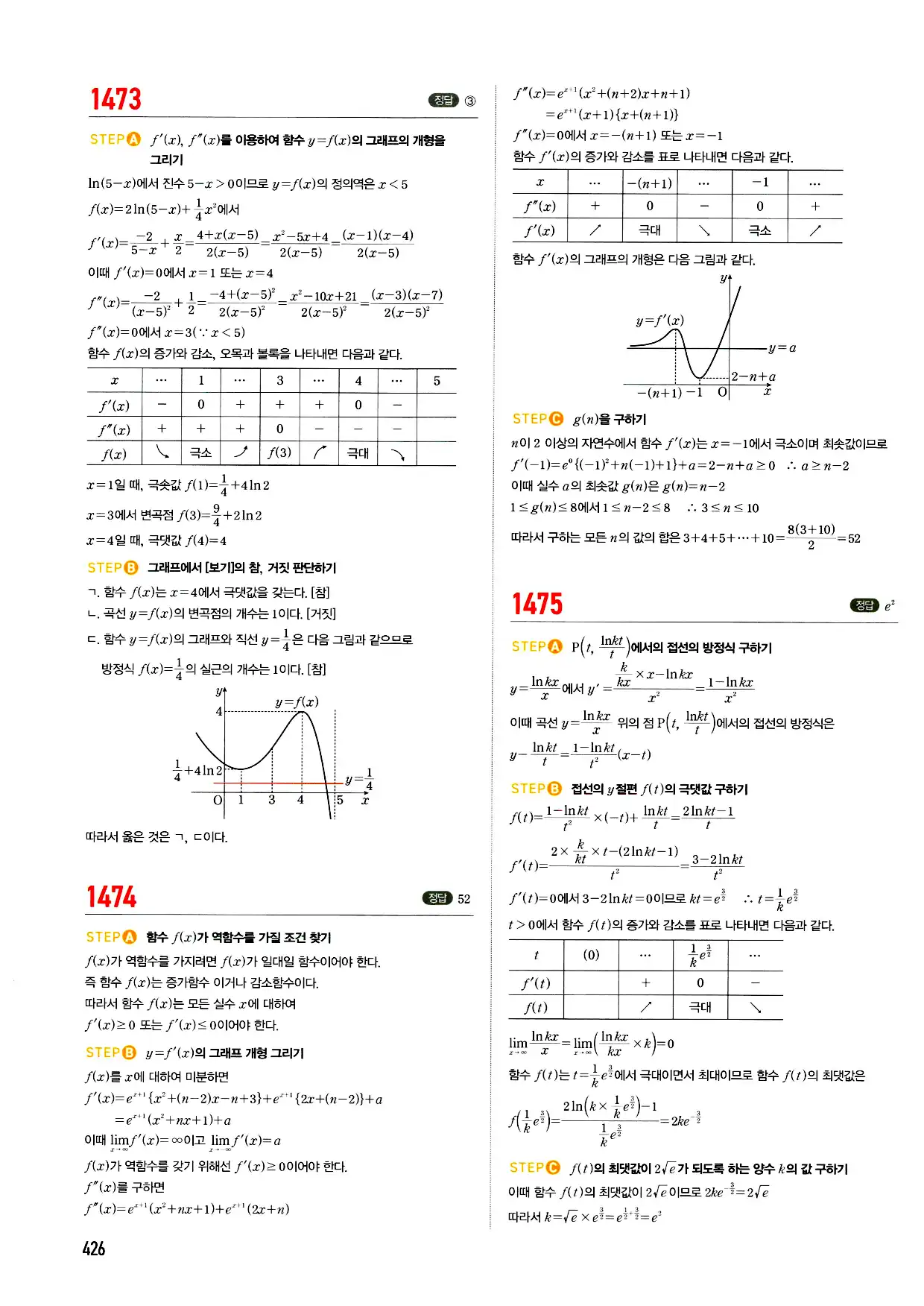 마플시너지 미적분 답지 426페이지