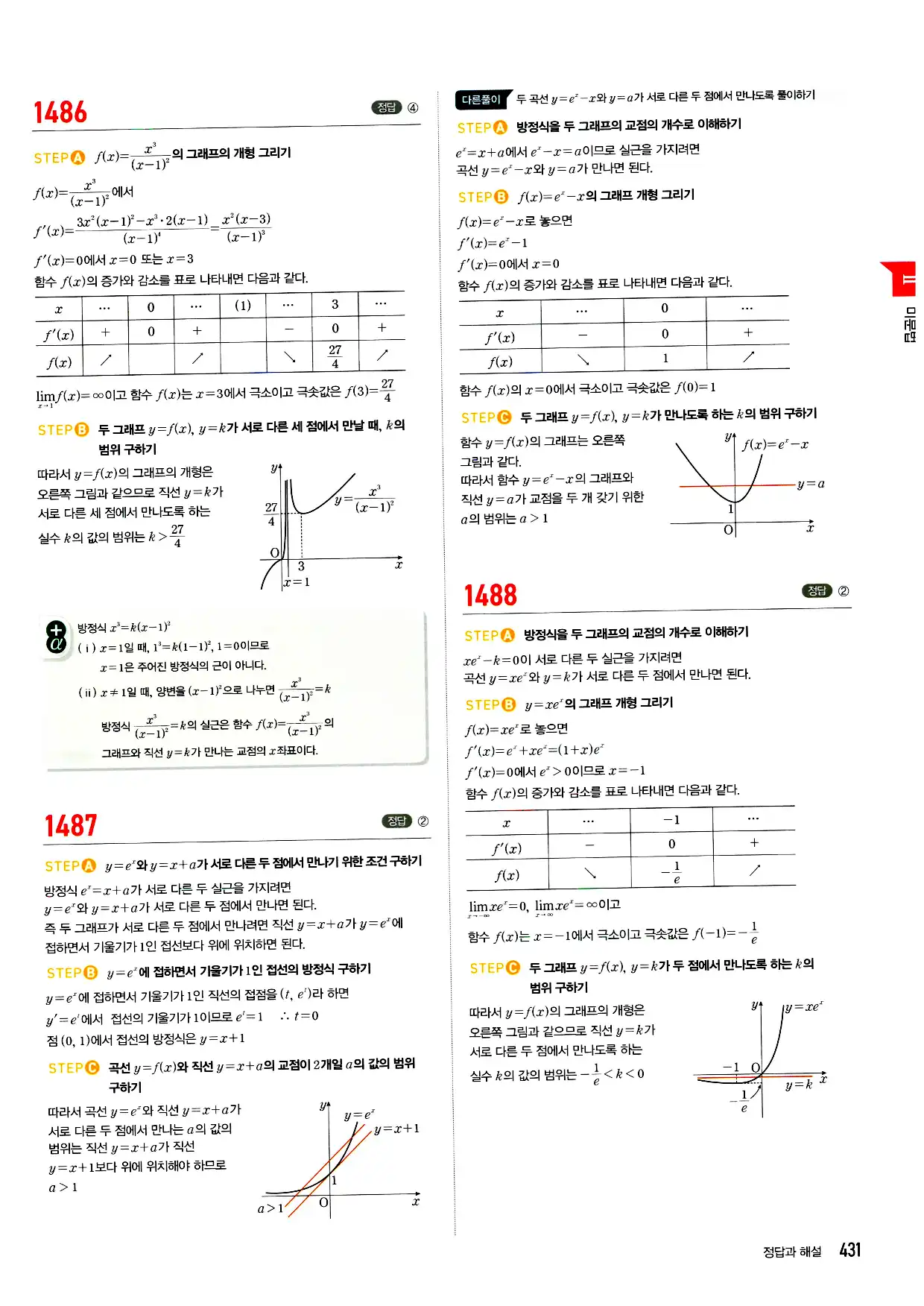 마플시너지 미적분 답지 431페이지