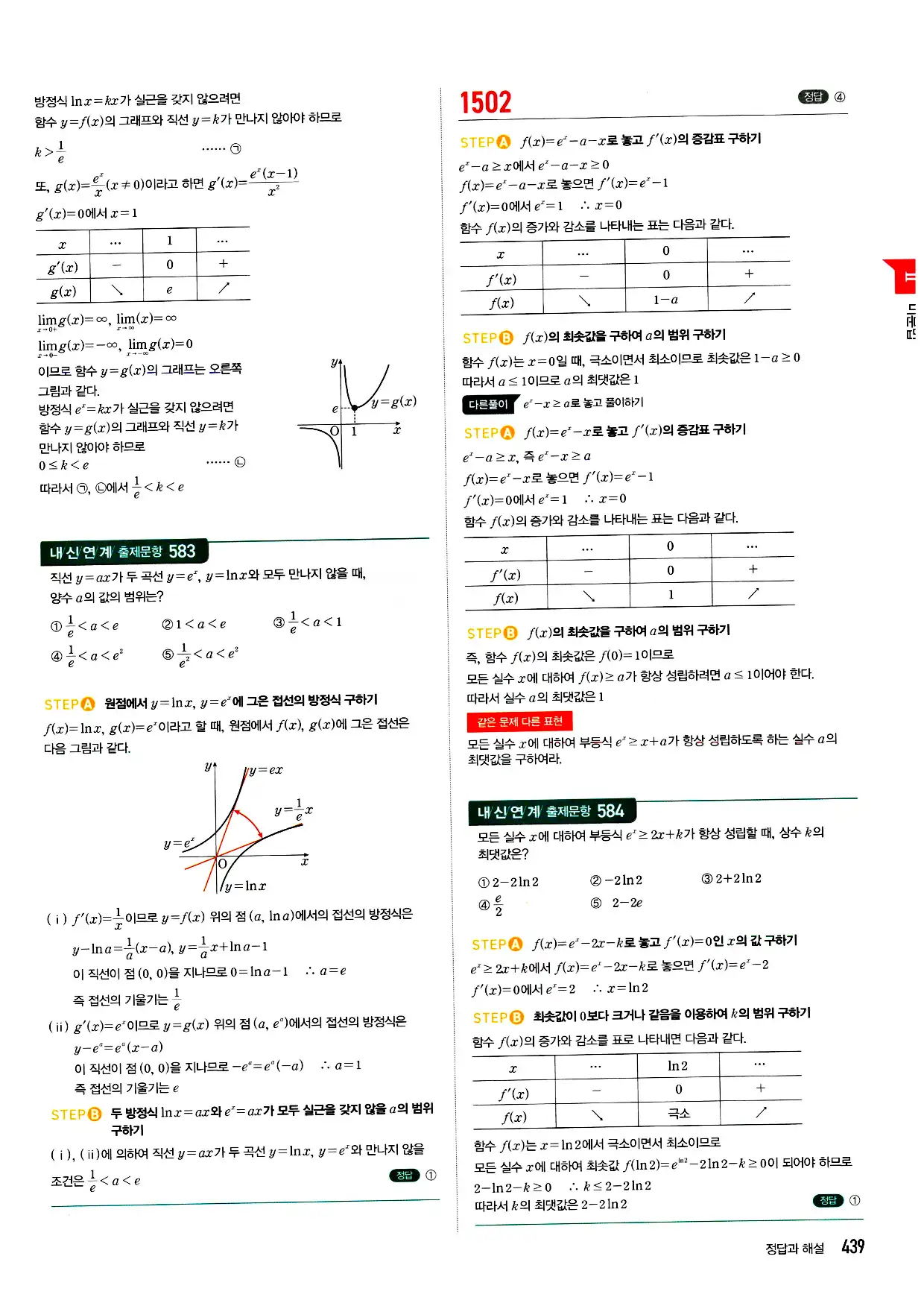 마플시너지 미적분 답지 439페이지