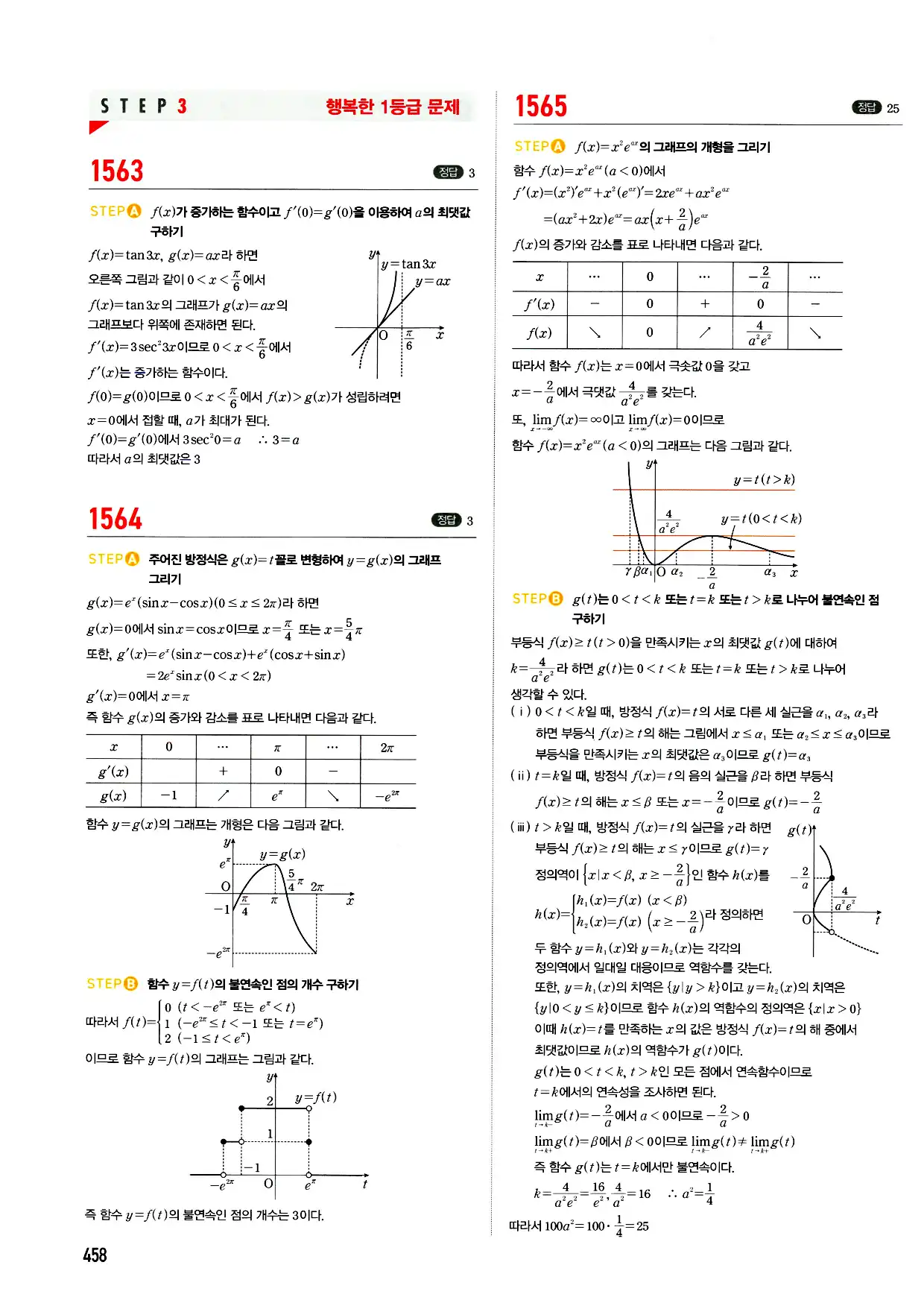마플시너지 미적분 답지 458페이지