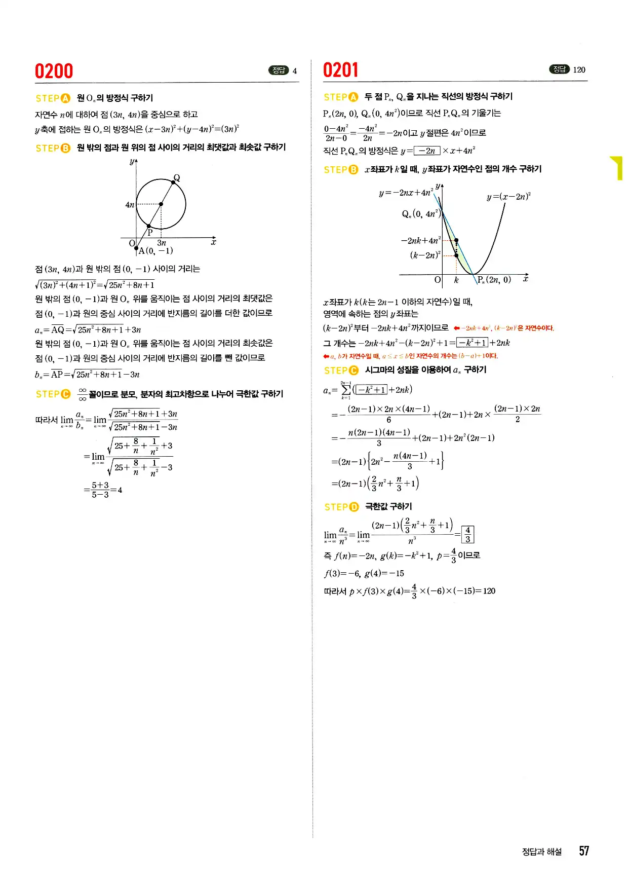 마플시너지 미적분 답지 57페이지