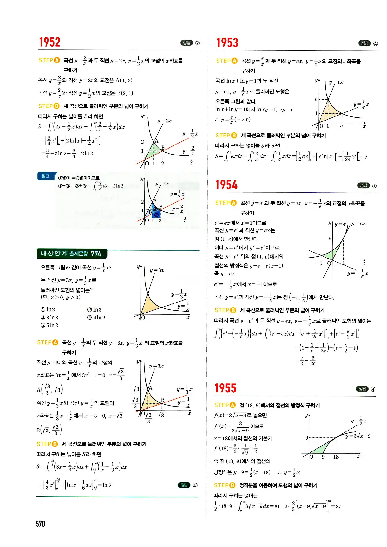 마플시너지 미적분 답지 570페이지