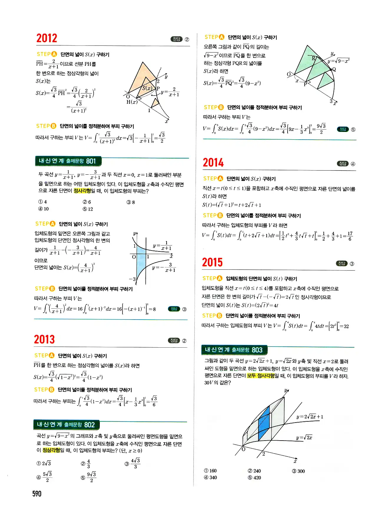 마플시너지 미적분 답지 590페이지
