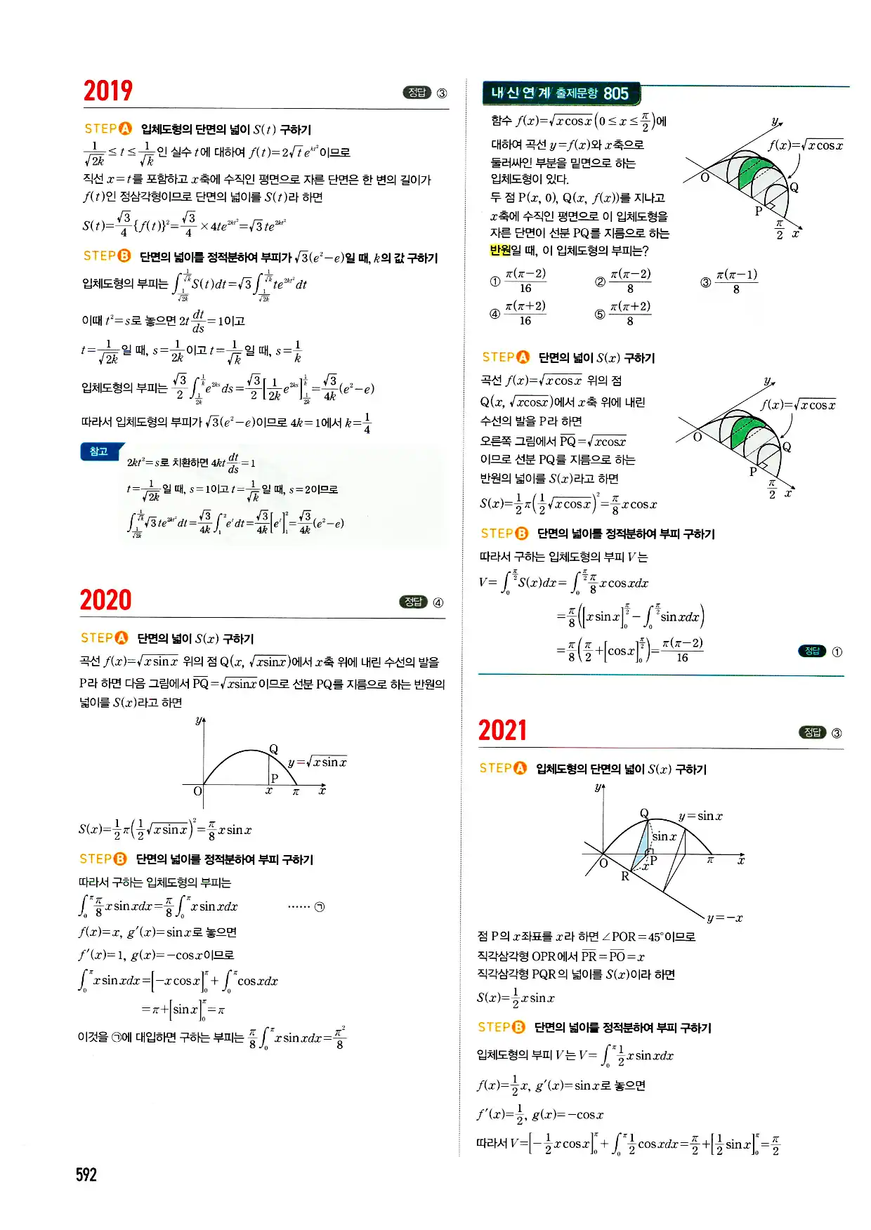 마플시너지 미적분 답지 592페이지