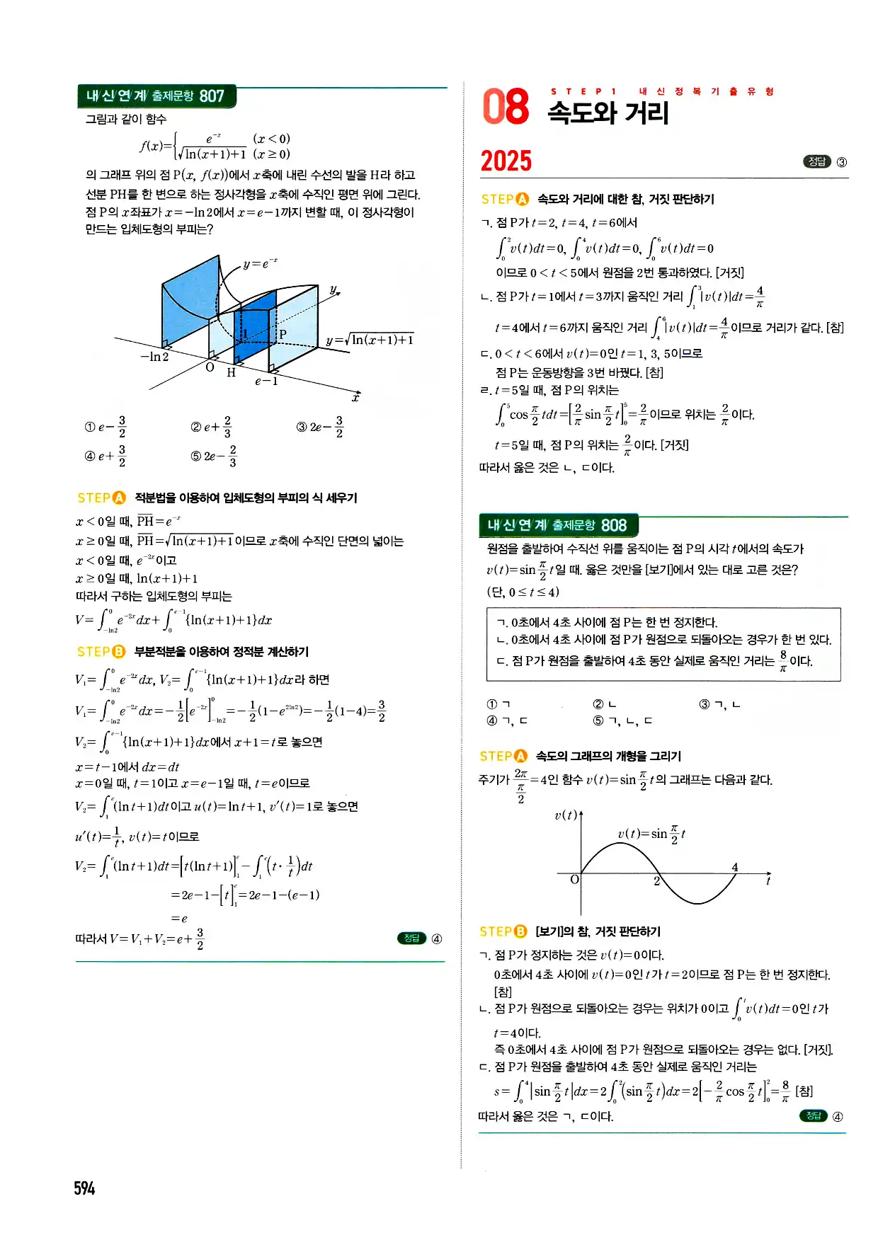 마플시너지 미적분 답지 594페이지