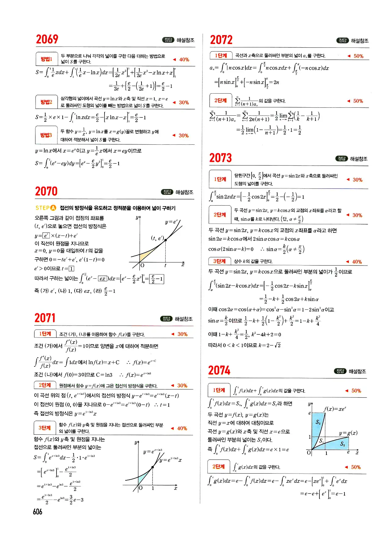 마플시너지 미적분 답지 606페이지