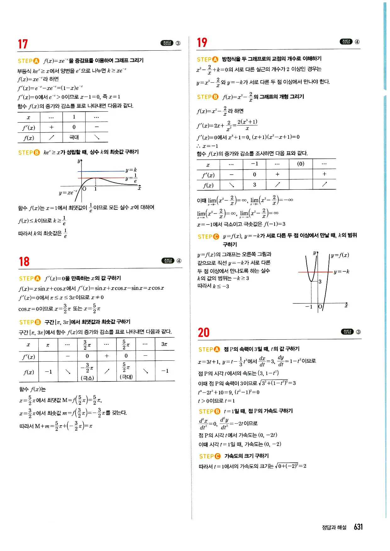 마플시너지 미적분 답지 631페이지