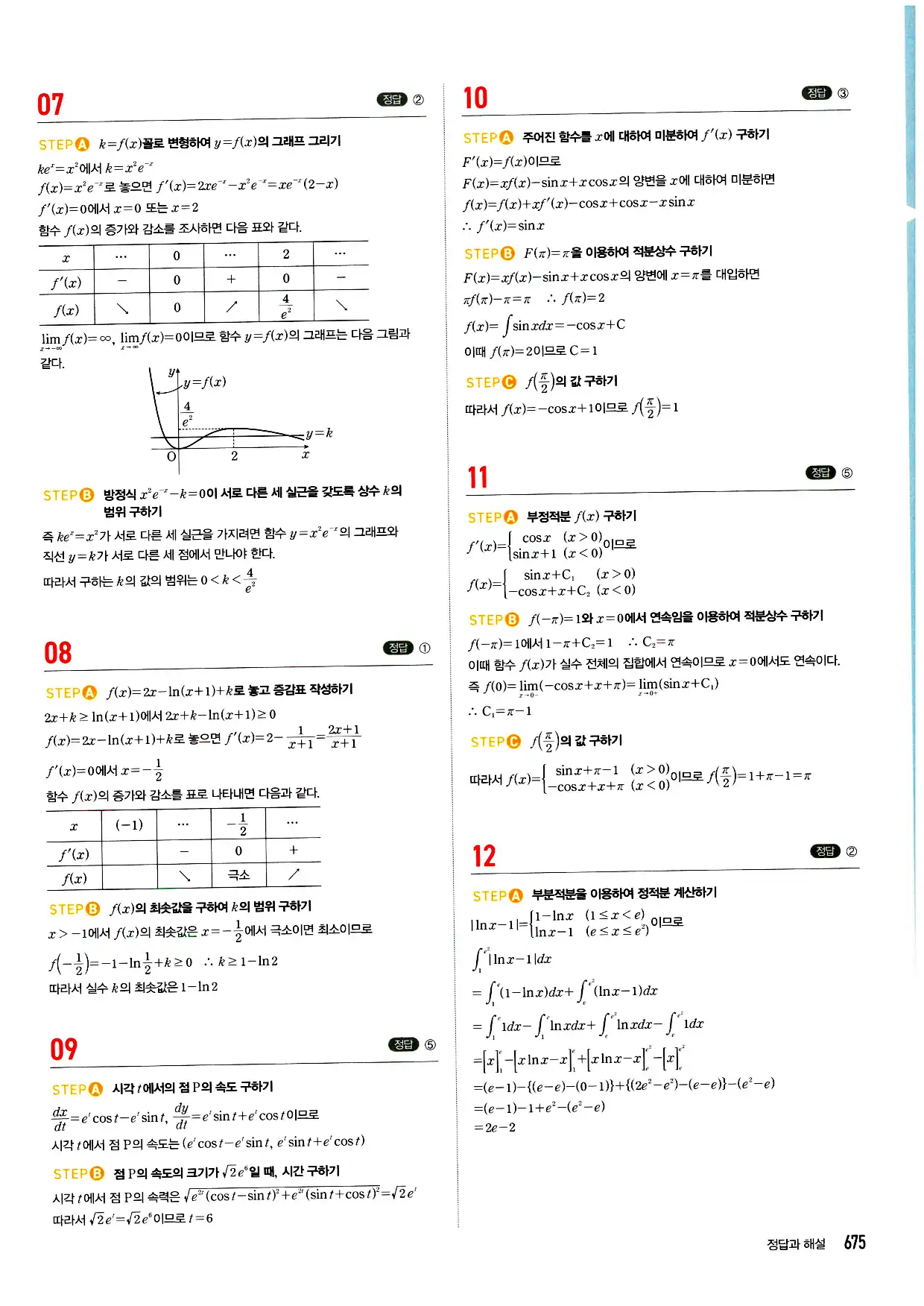 마플시너지 미적분 답지 675페이지