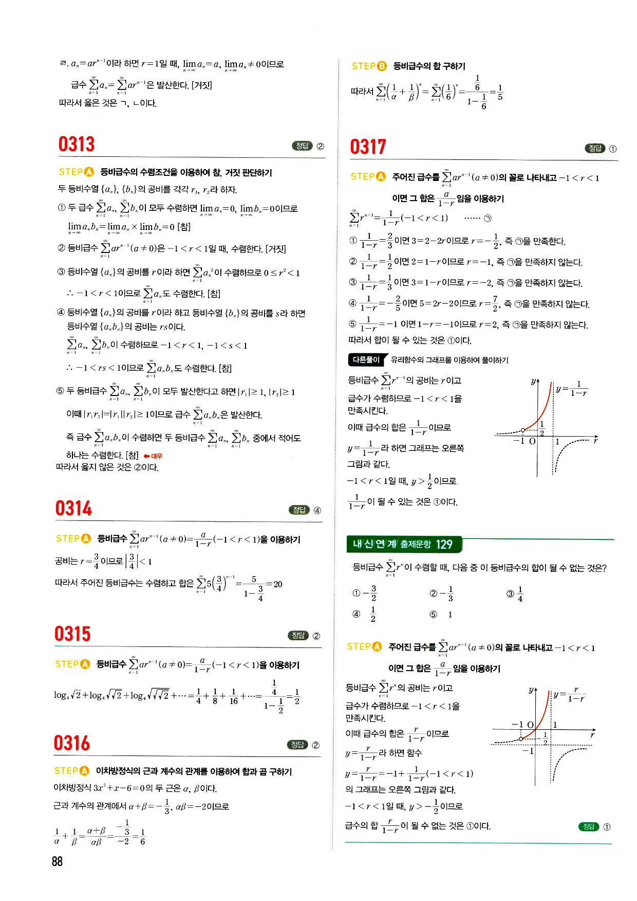 마플시너지 미적분 답지 88페이지
