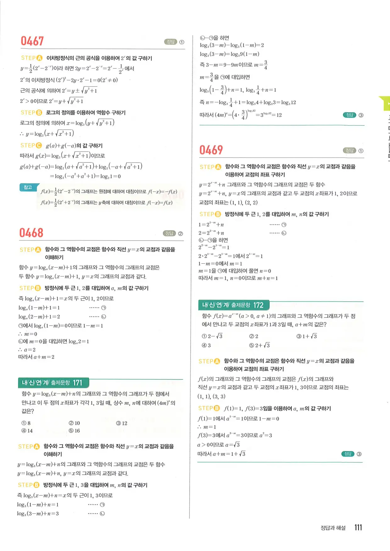 마플 시너지 수학1 답지 111페이지