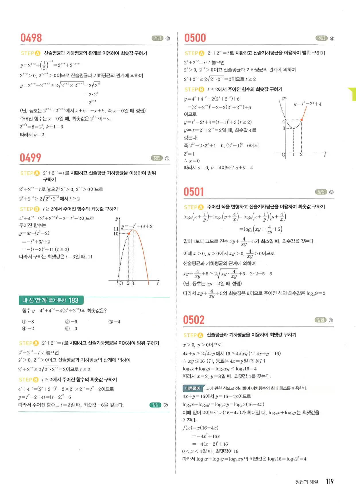 마플 시너지 수학1 답지 119페이지