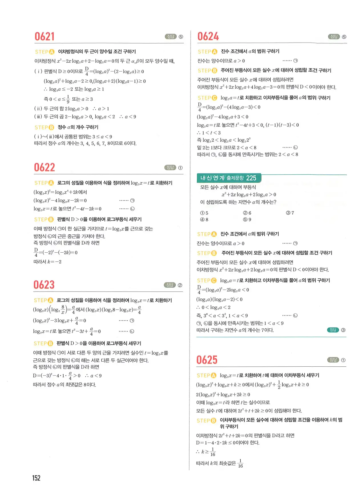 마플 시너지 수학1 답지 152페이지