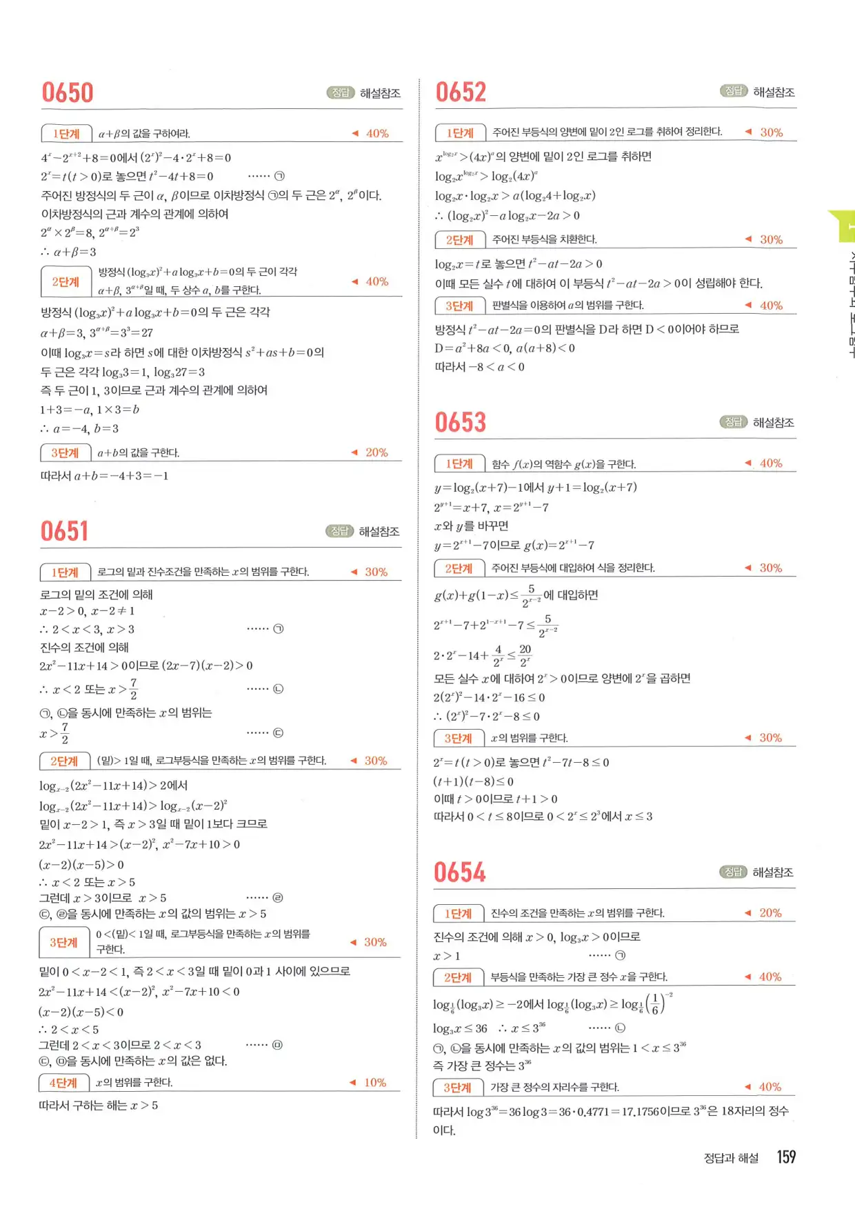 마플 시너지 수학1 답지 159페이지