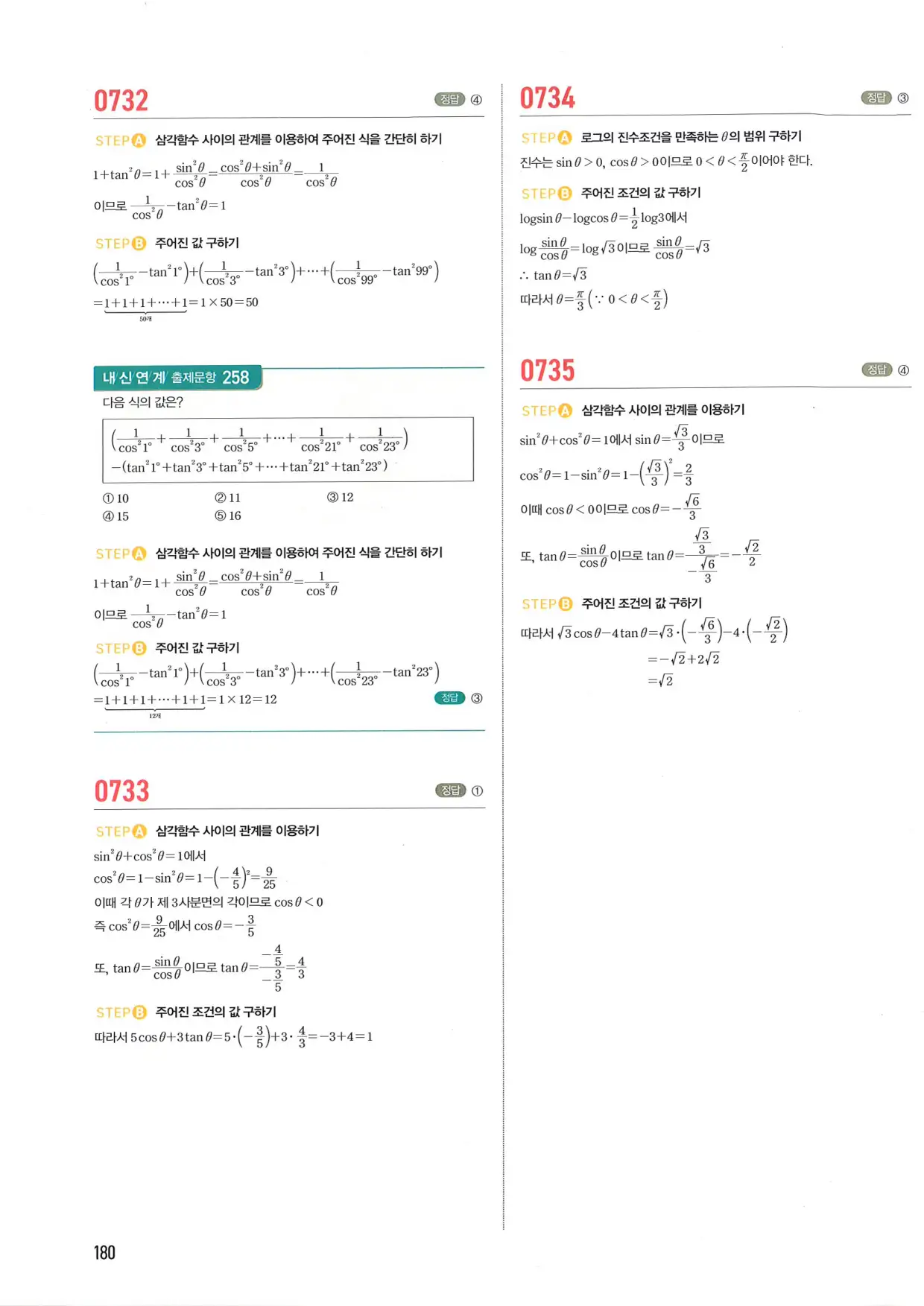 마플 시너지 수학1 답지 180페이지