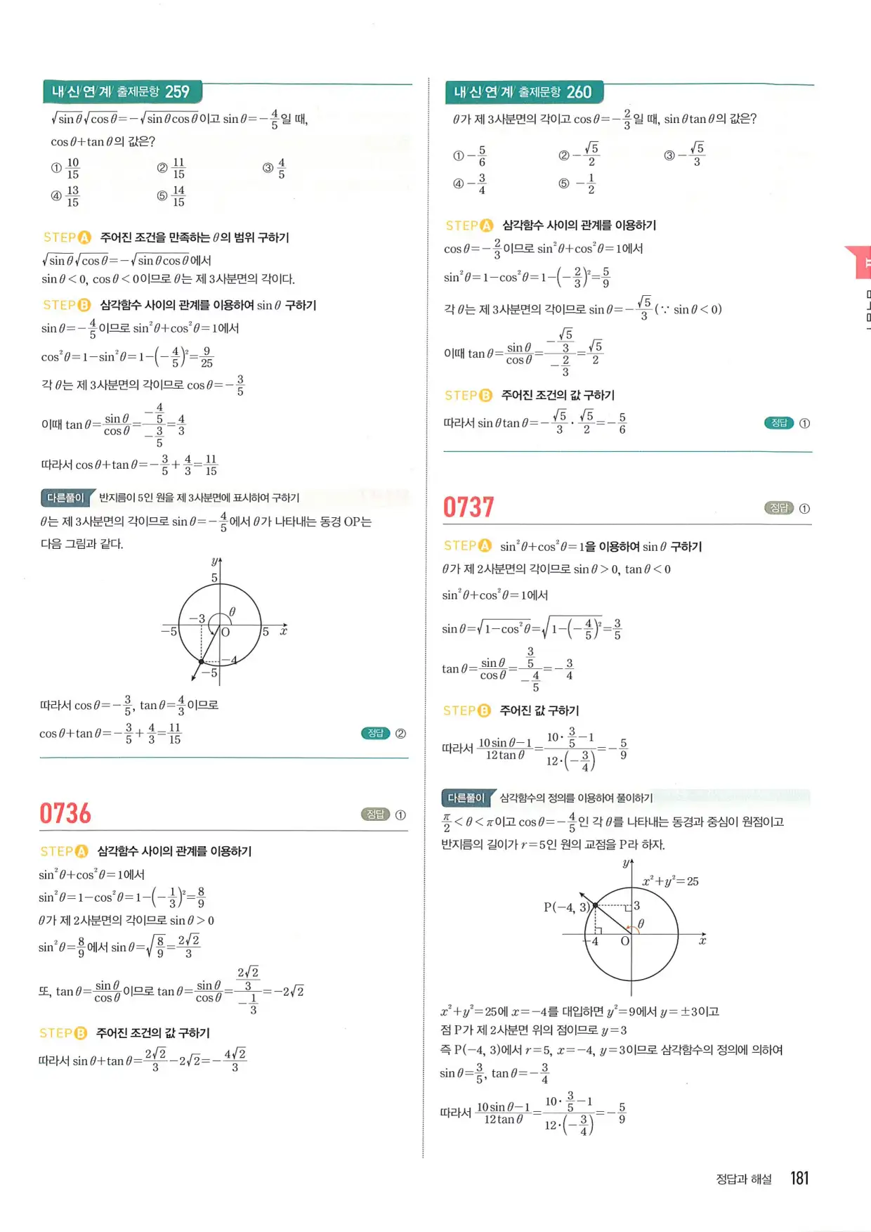 마플 시너지 수학1 답지 181페이지