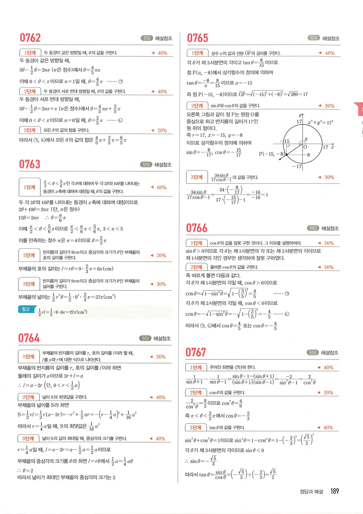 마플 시너지 수학1 답지 189페이지