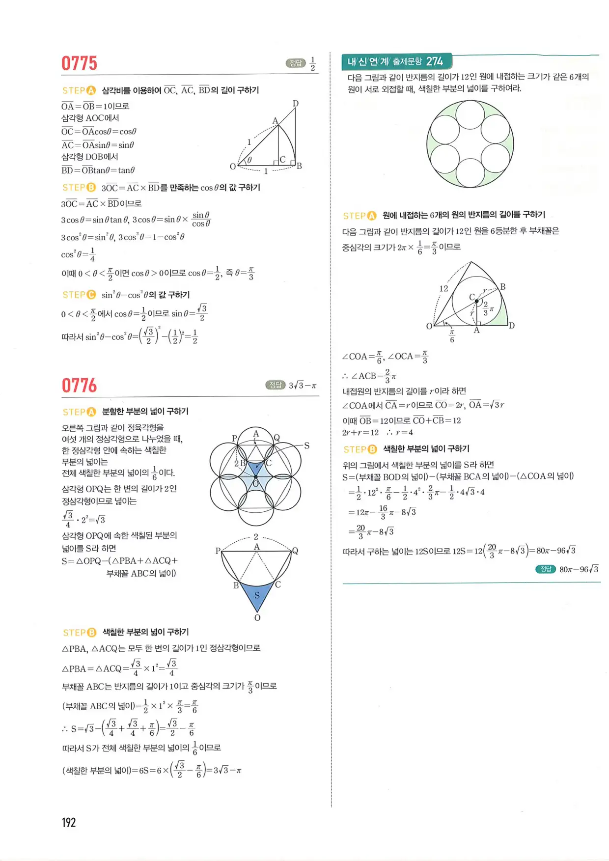 마플 시너지 수학1 답지 192페이지