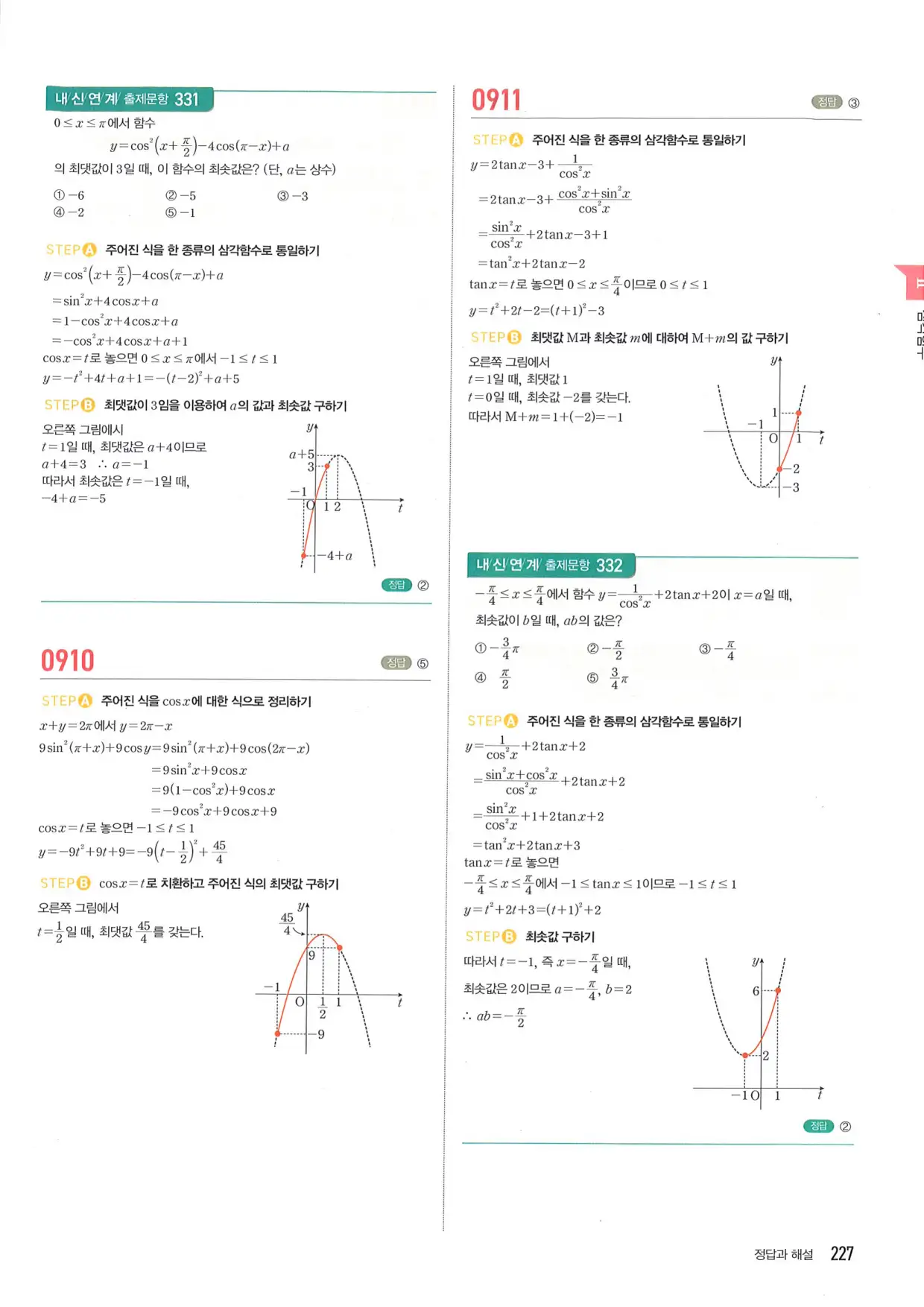 마플 시너지 수학1 답지 227페이지