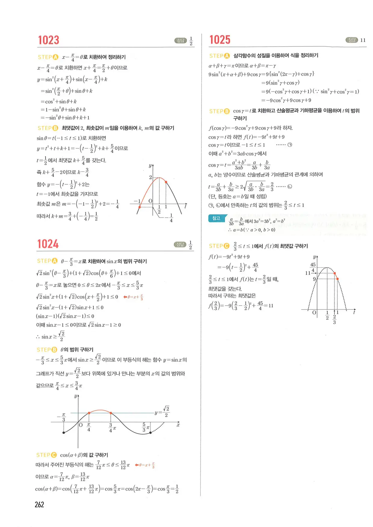 마플 시너지 수학1 답지 262페이지