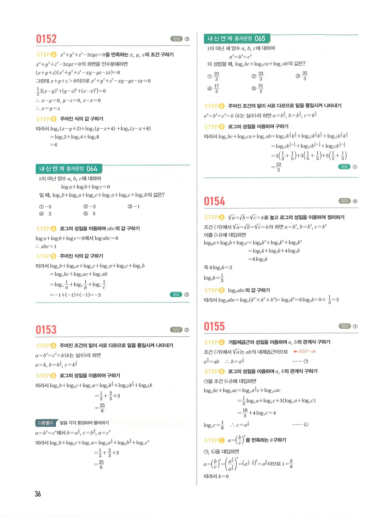 마플 시너지 수학1 답지 36페이지