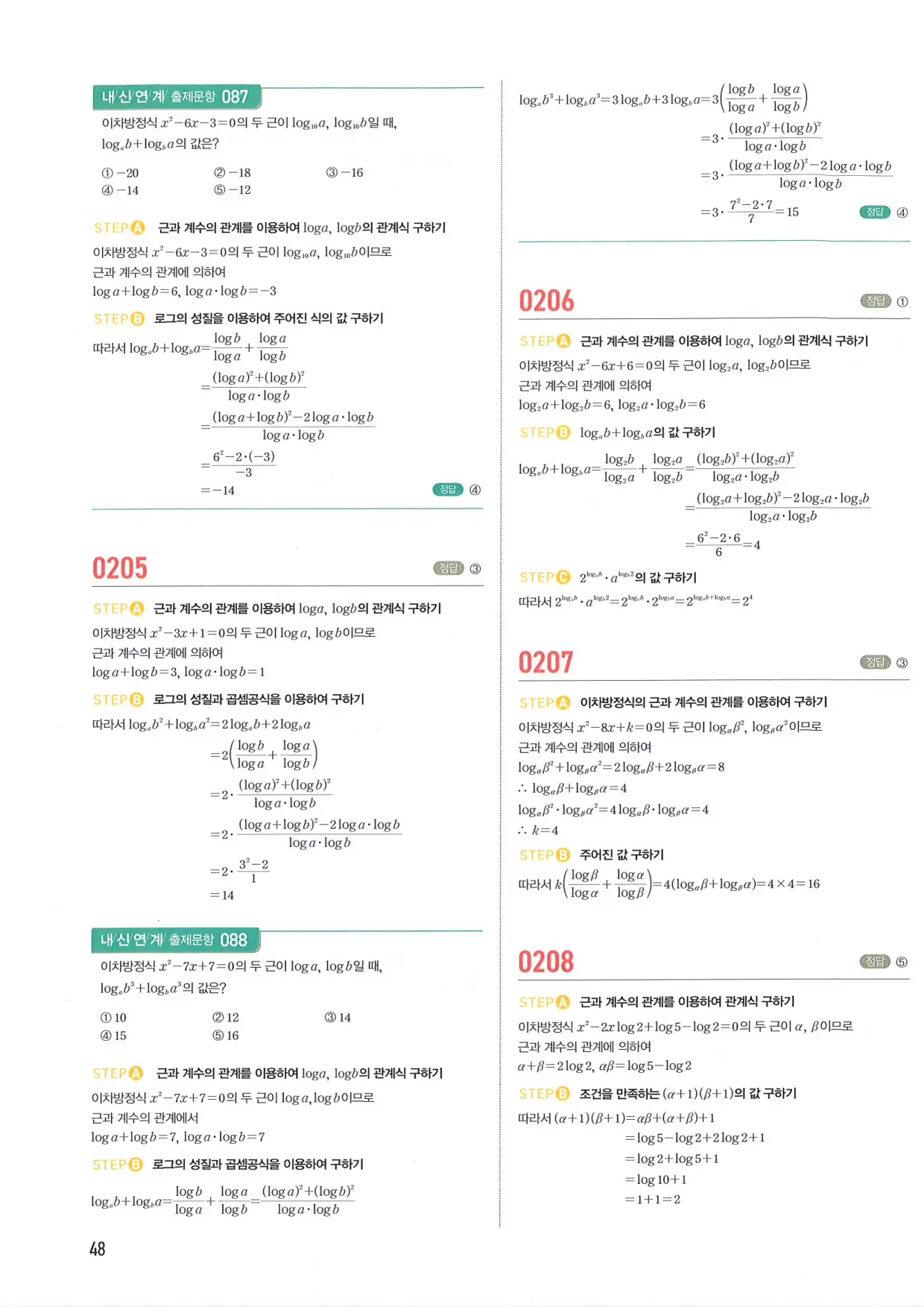 마플 시너지 수학1 답지 48페이지