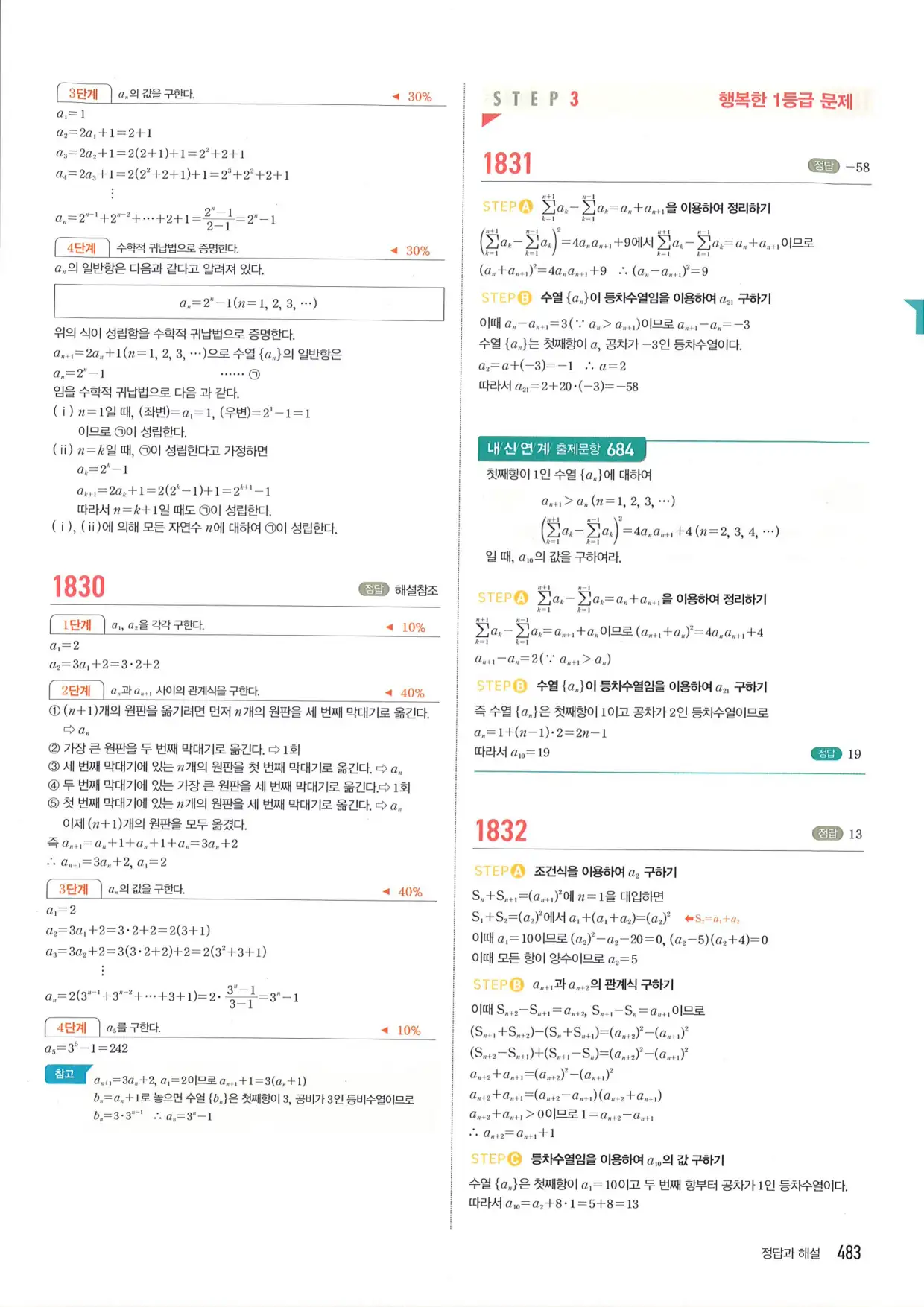 마플 시너지 수학1 답지 483페이지