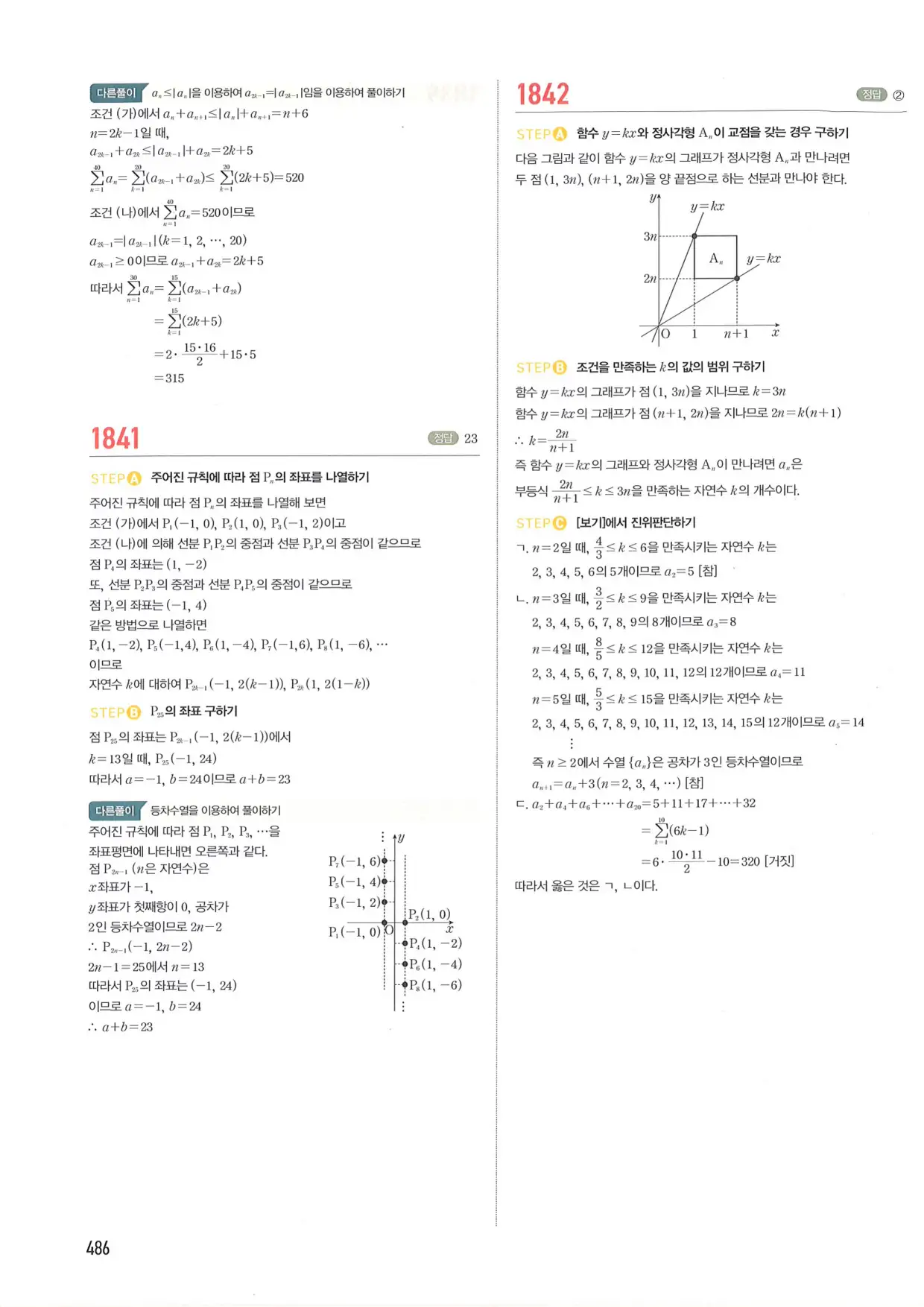 마플 시너지 수학1 답지 486페이지