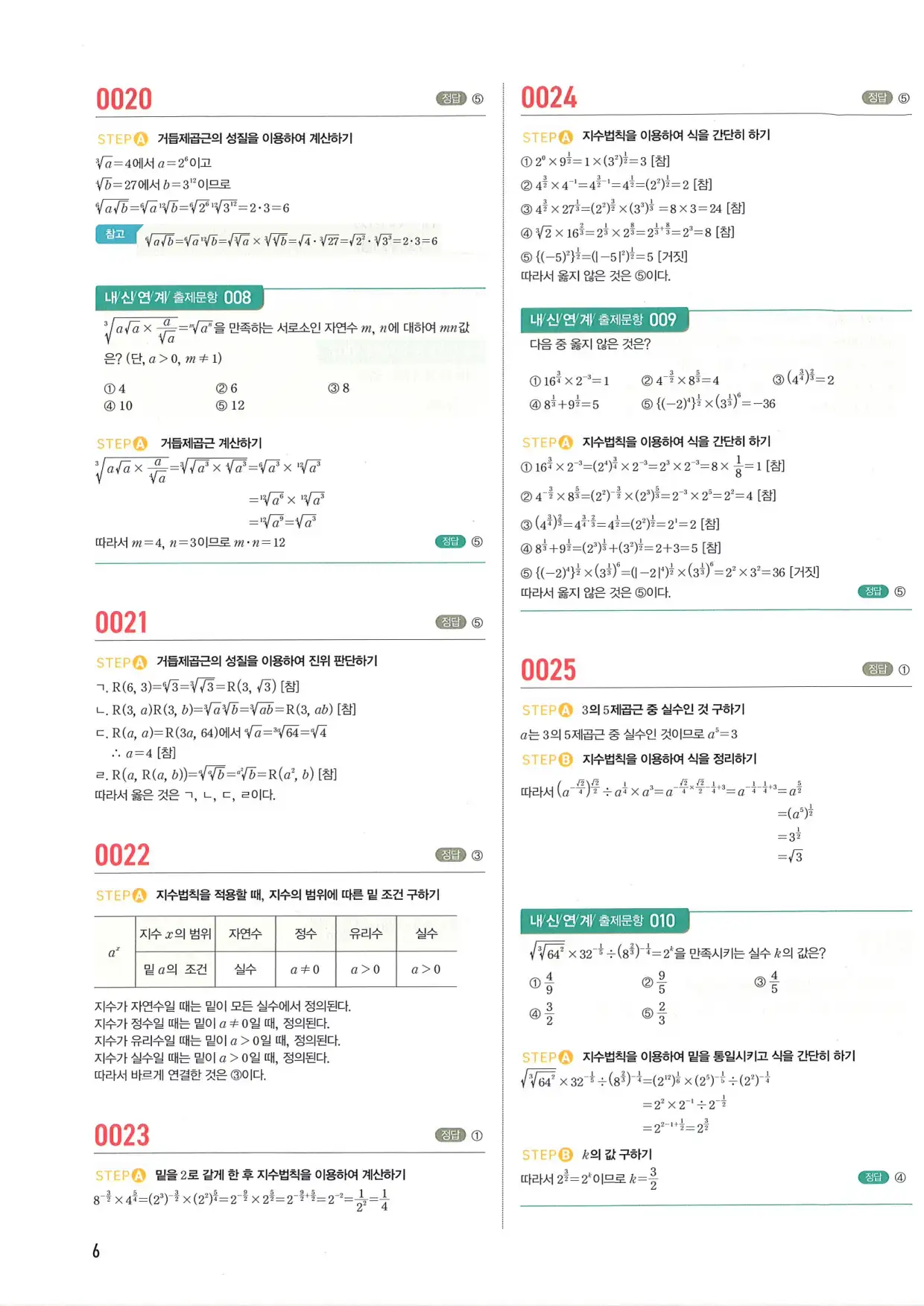 마플 시너지 수학1 답지 6페이지