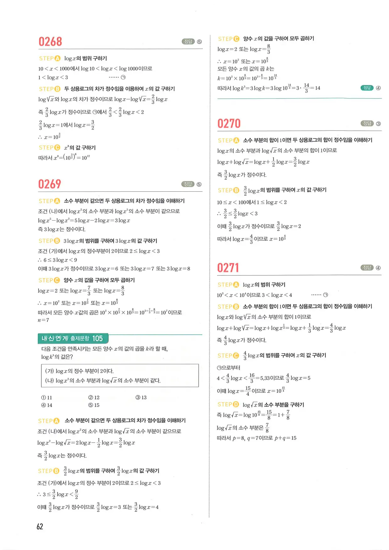 마플 시너지 수학1 답지 62페이지