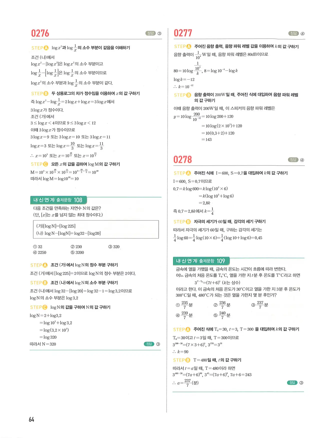 마플 시너지 수학1 답지 64페이지