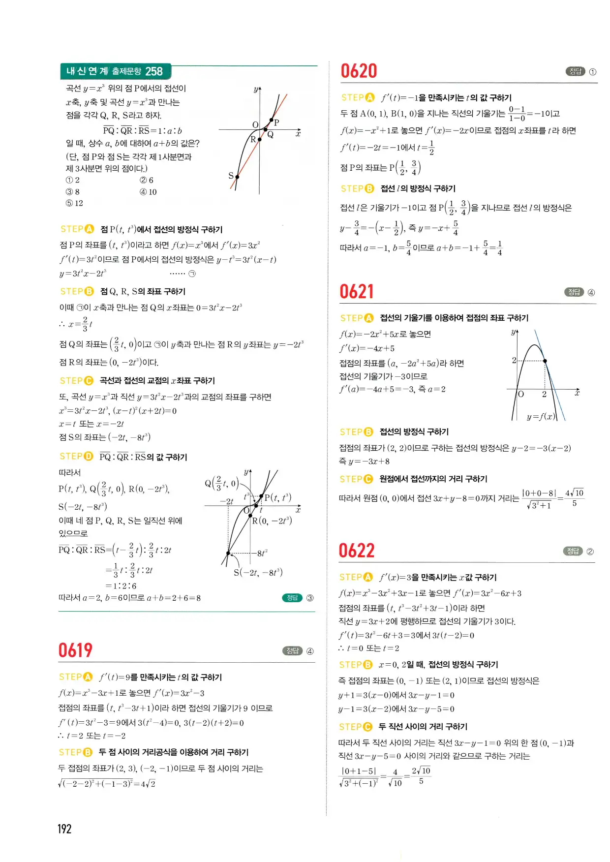 마플시너지 수학2 답지 192페이지 해설