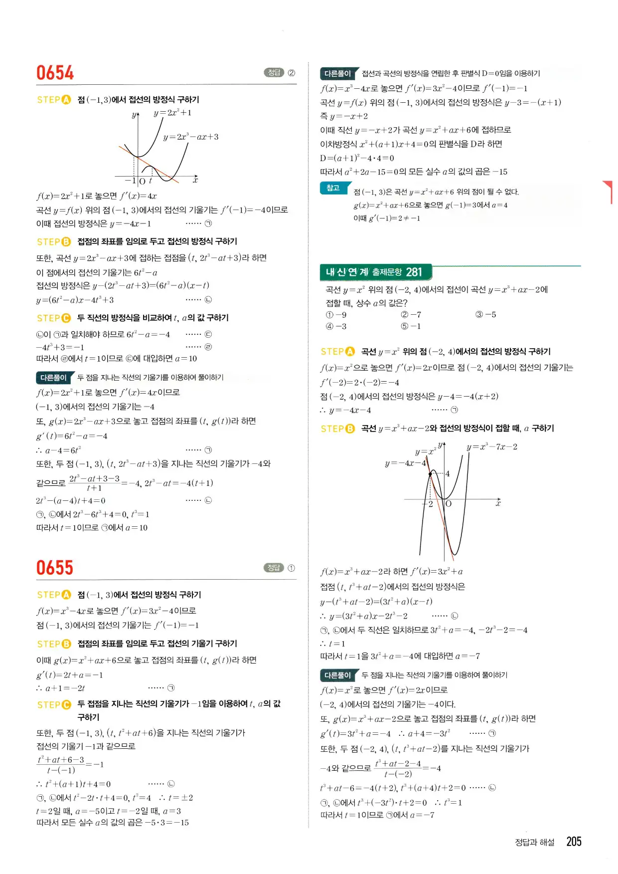 마플시너지 수학2 답지 205페이지