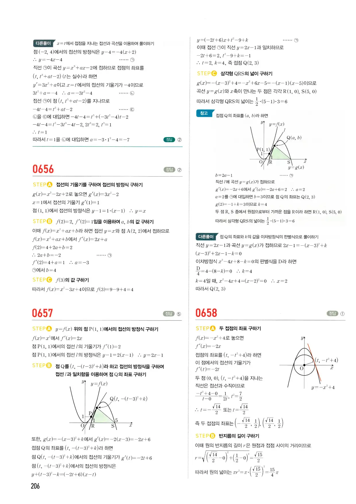 마플시너지 수학2 답지 206페이지