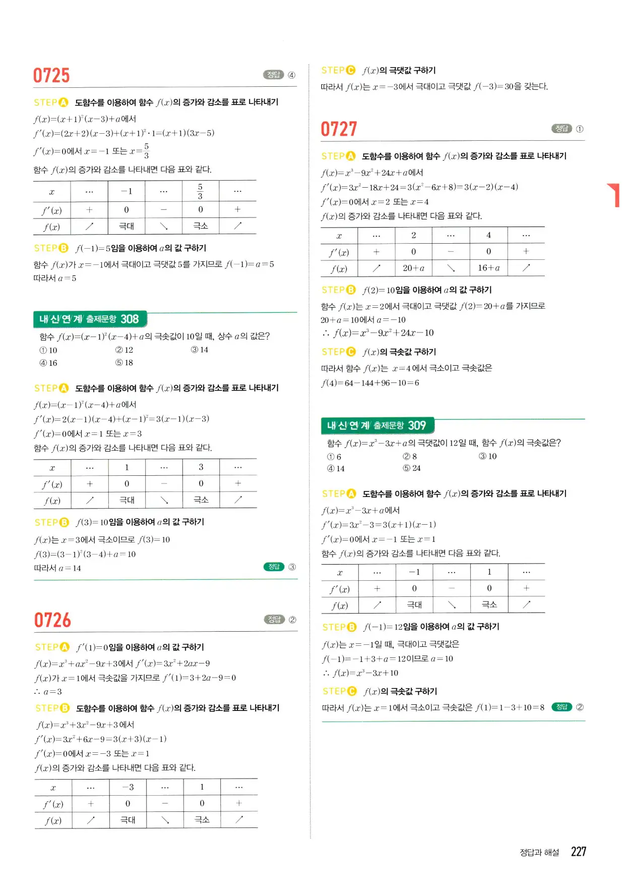 마플시너지 수학2 답지 227페이지