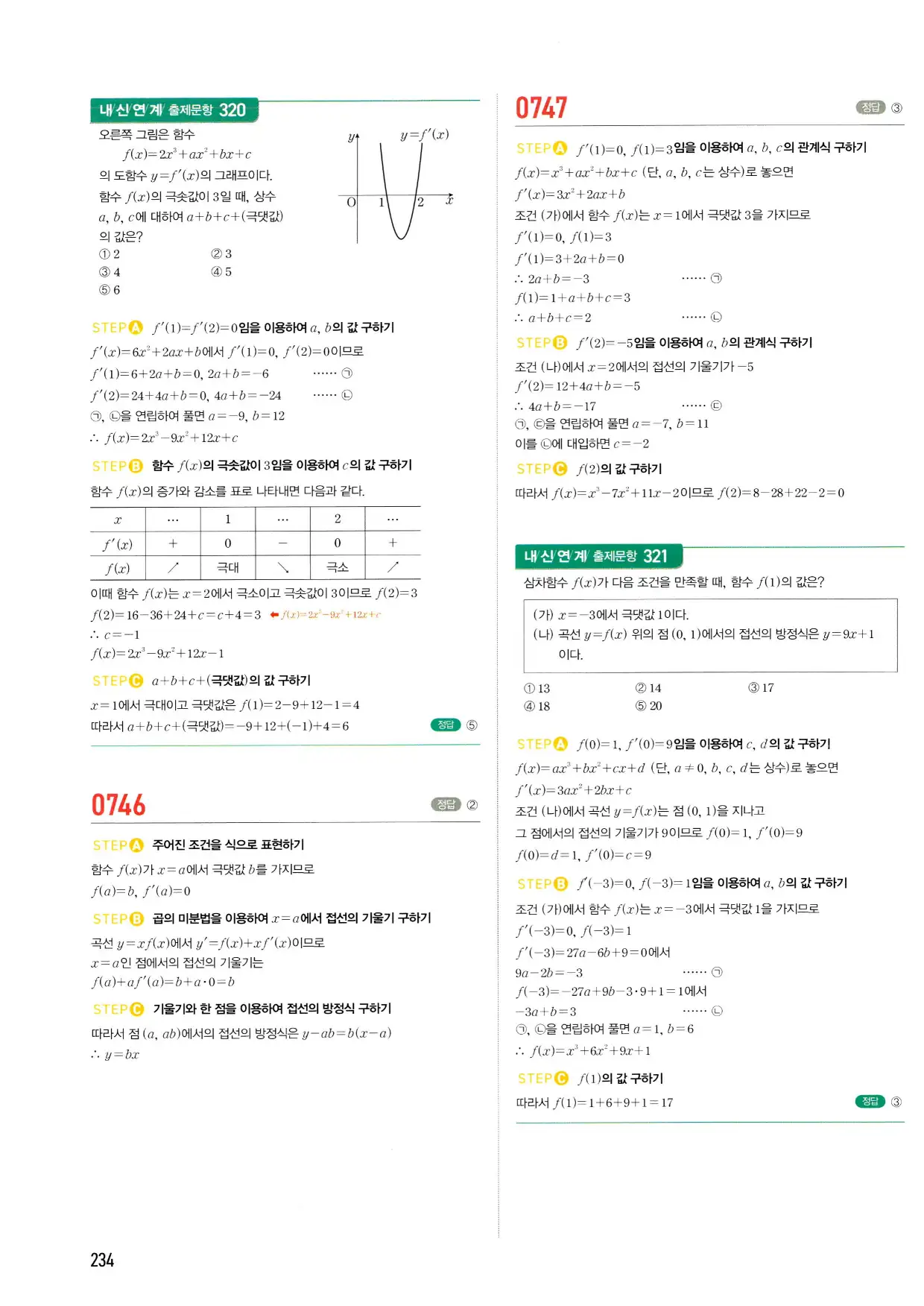 마플시너지 수학2 답지 234페이지