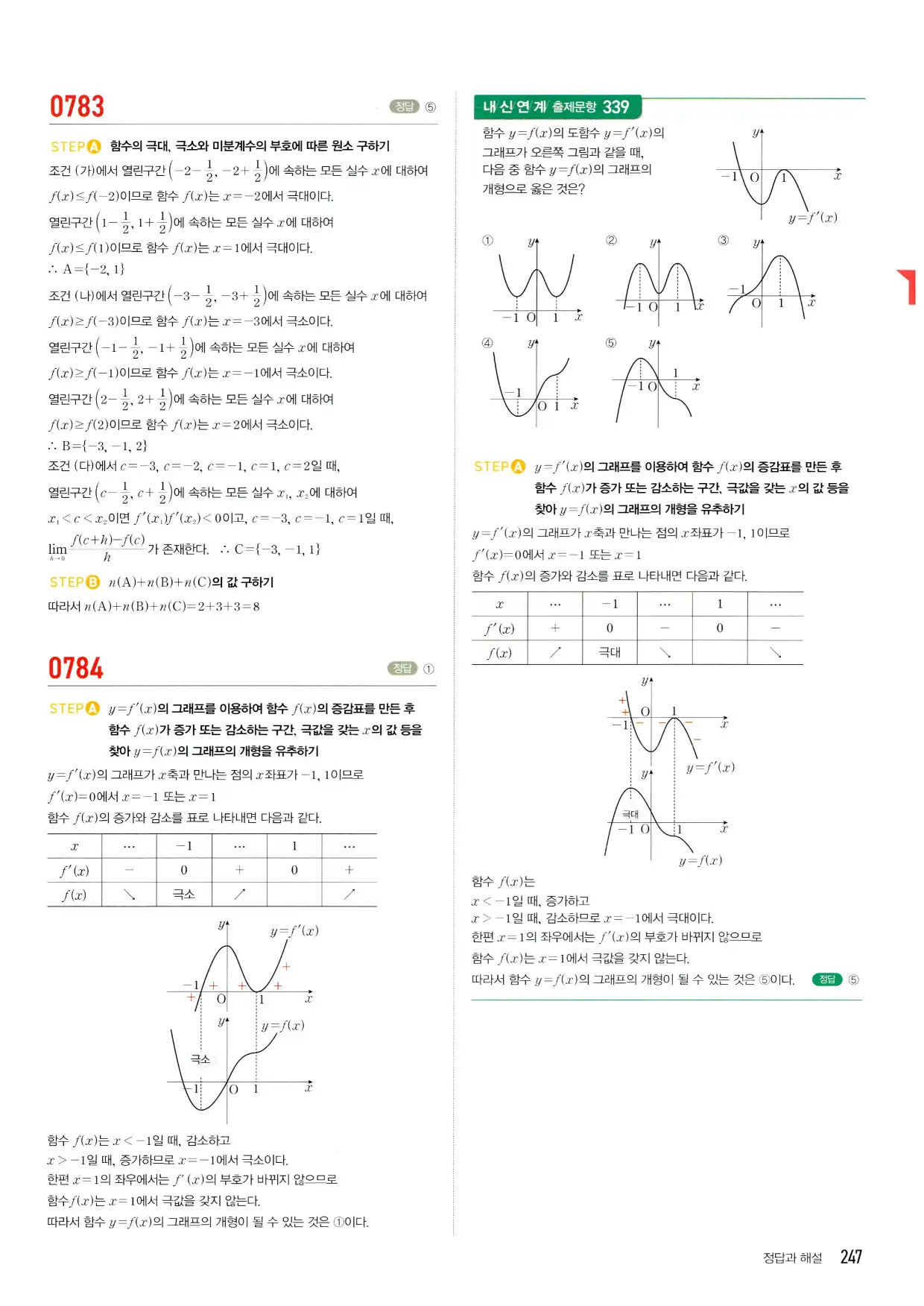 마플시너지 수학2 답지 247페이지