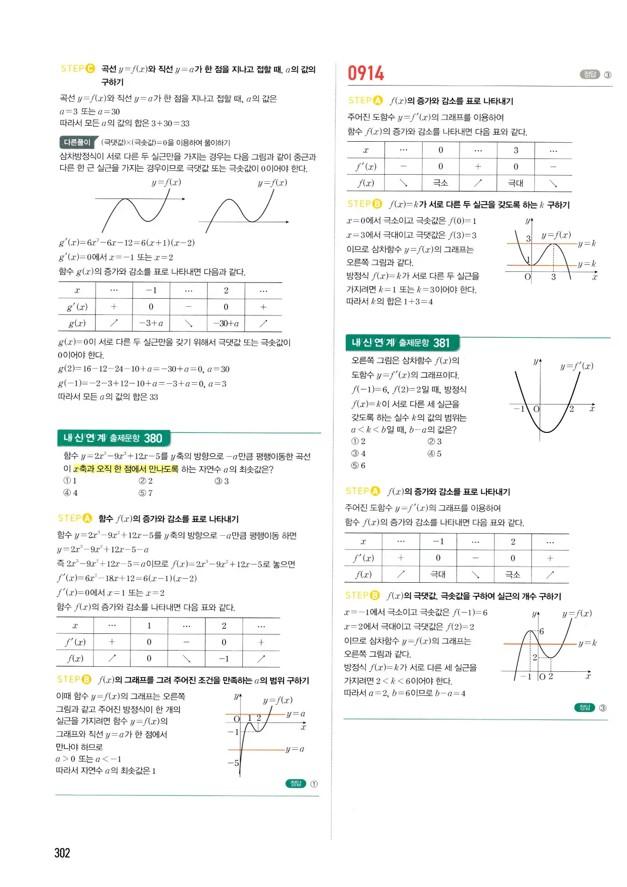마플시너지 수학2 답지 302페이지