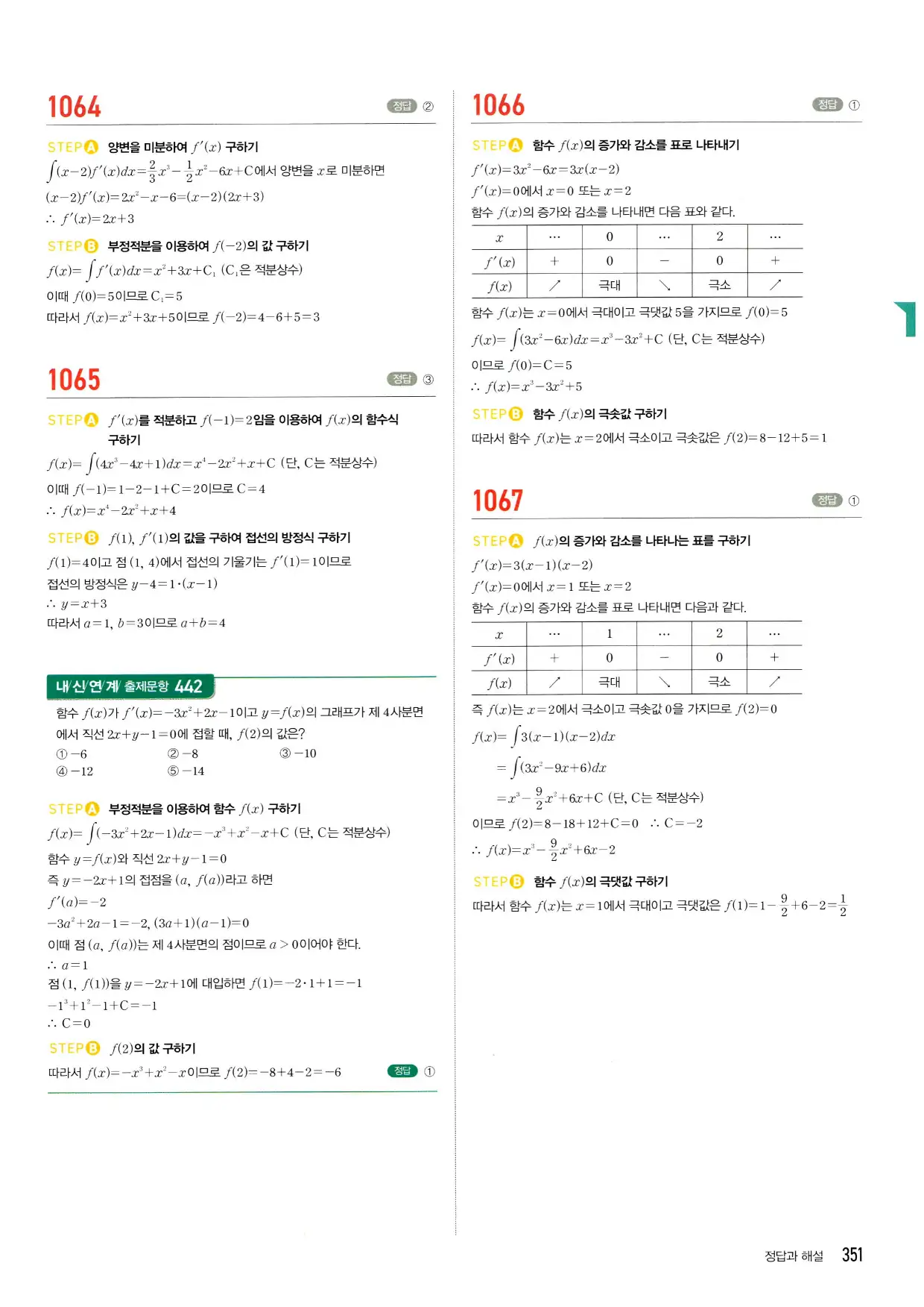 마플시너지 수학2 답지 351페이지